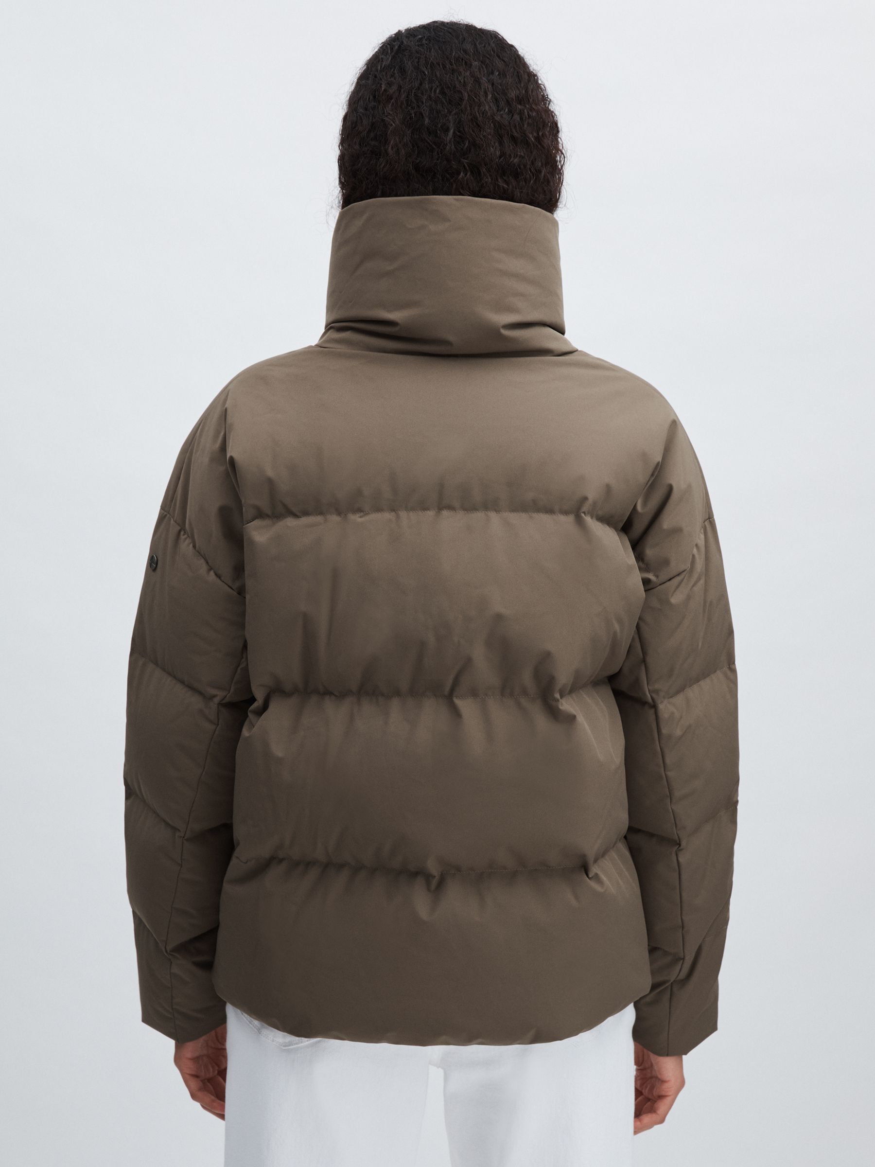 Scandinavian Edition Short Puffer Jacket in Brown - Image 5 of 6