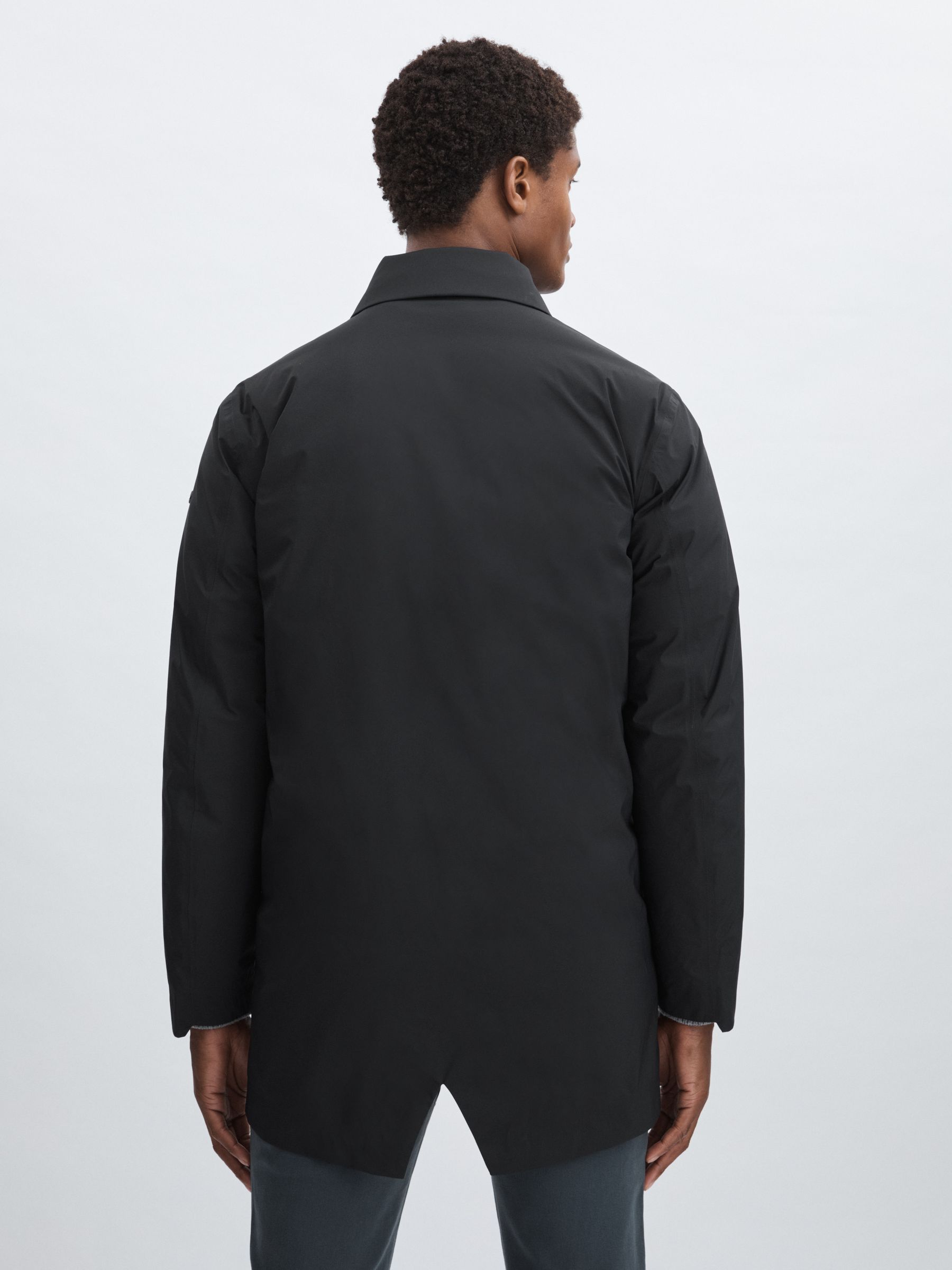 Scandinavian Edition Down Padded Car Black Coat in Black - image 5