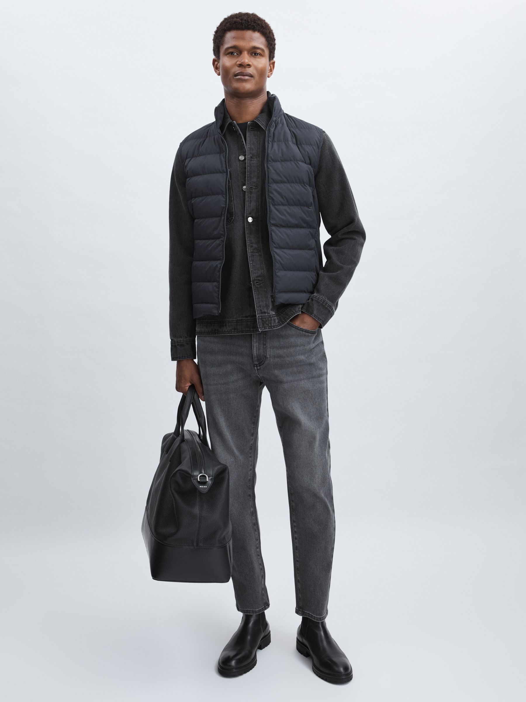 Scandinavian Edition Padded Down Gilet in Dark Blue - Image 1 of 7