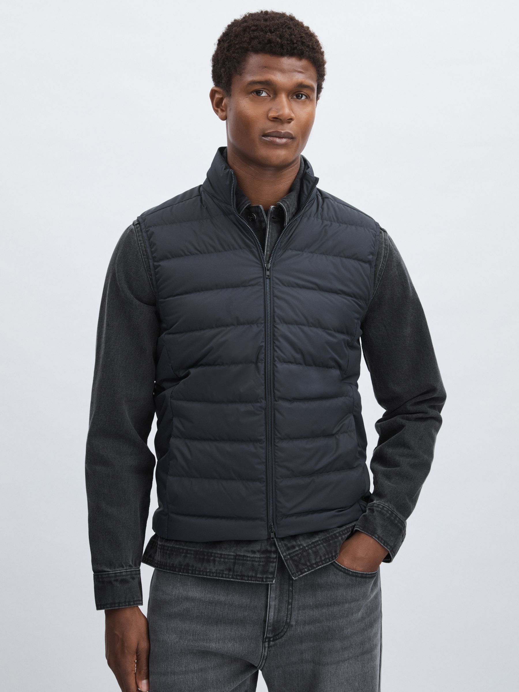 Scandinavian Edition Padded Down Gilet in Dark Blue - Image 3 of 7