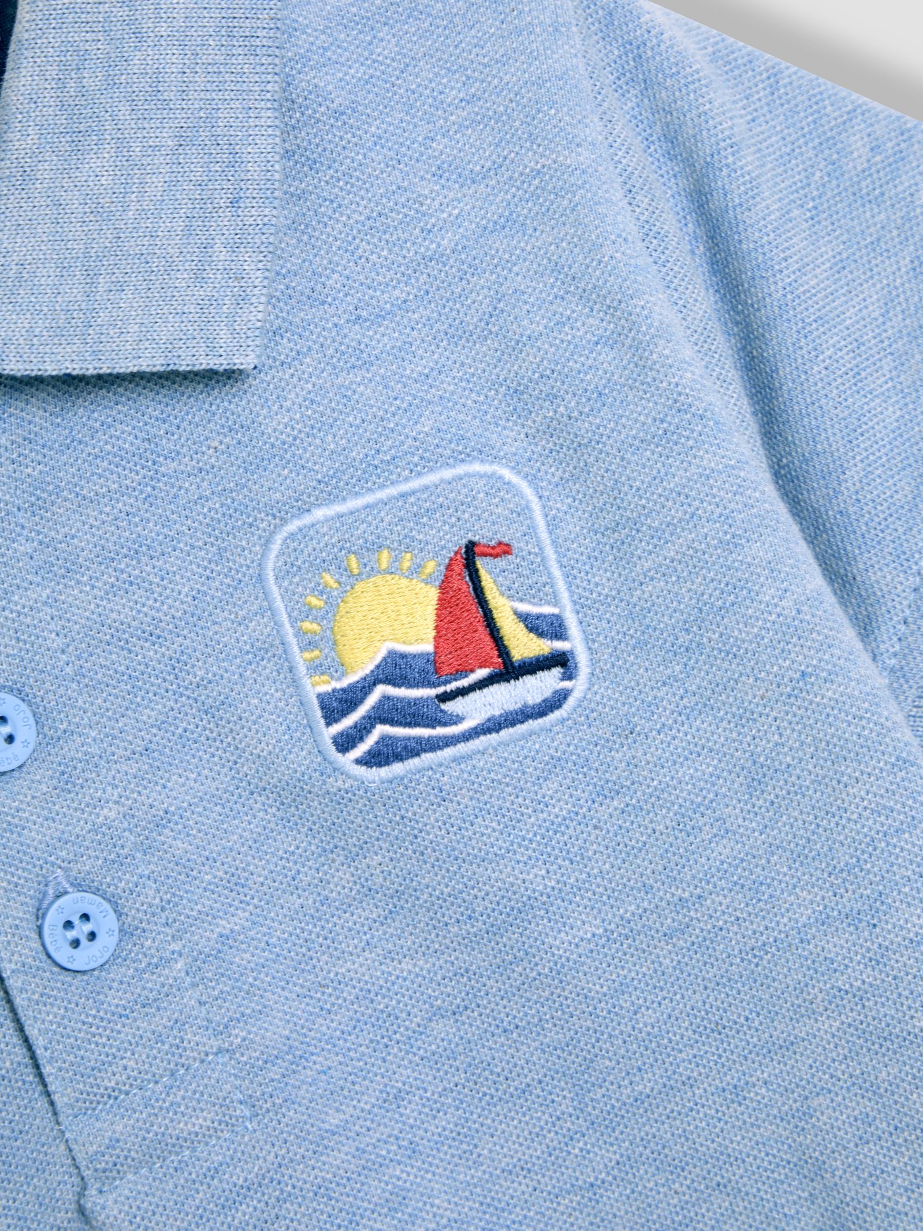 Blue Beach Embroidered Badge Polo Shirt - Image 3 of 3
