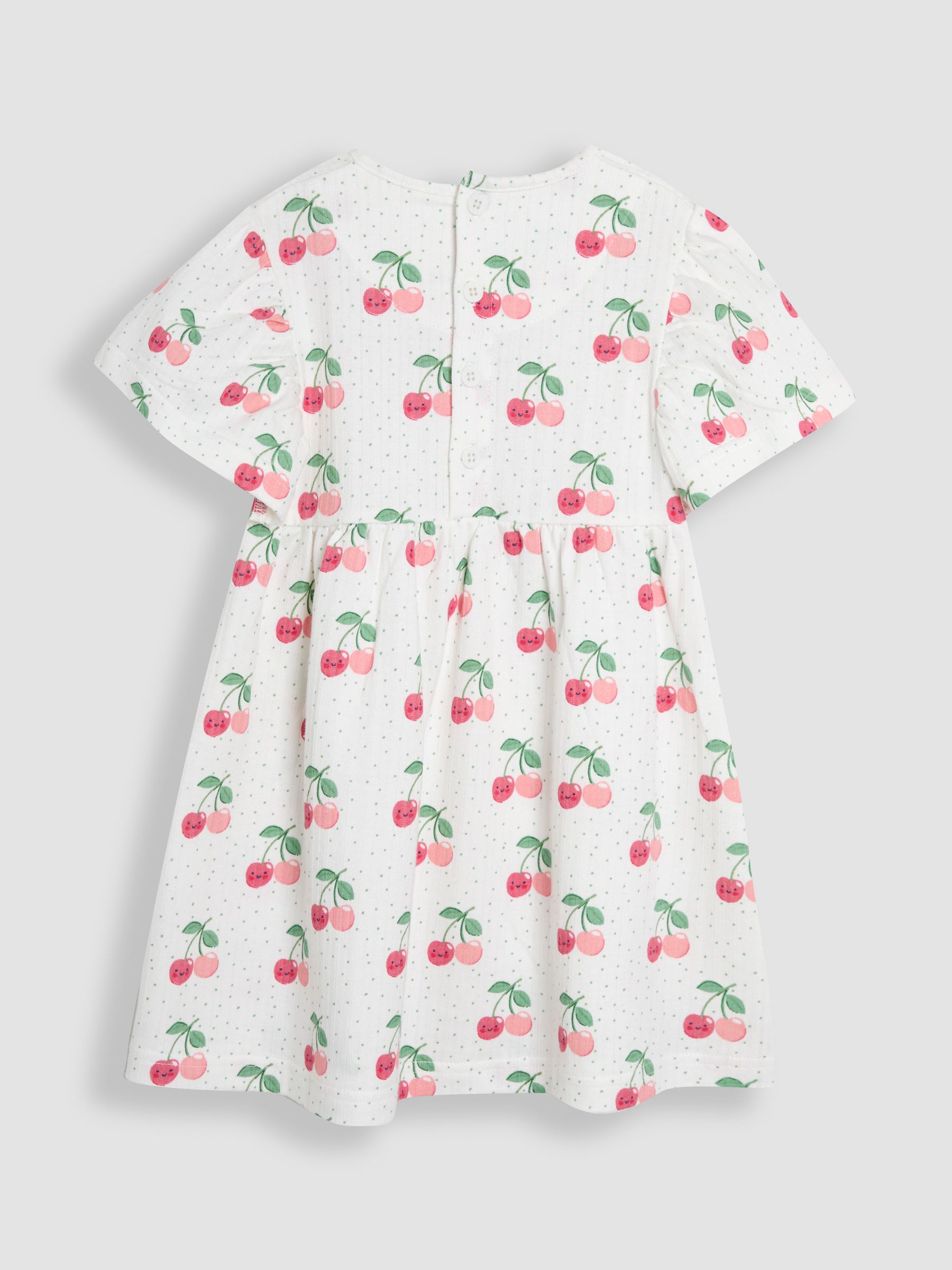 Cream Pink Cherry Wrap Dress - Image 2 of 4