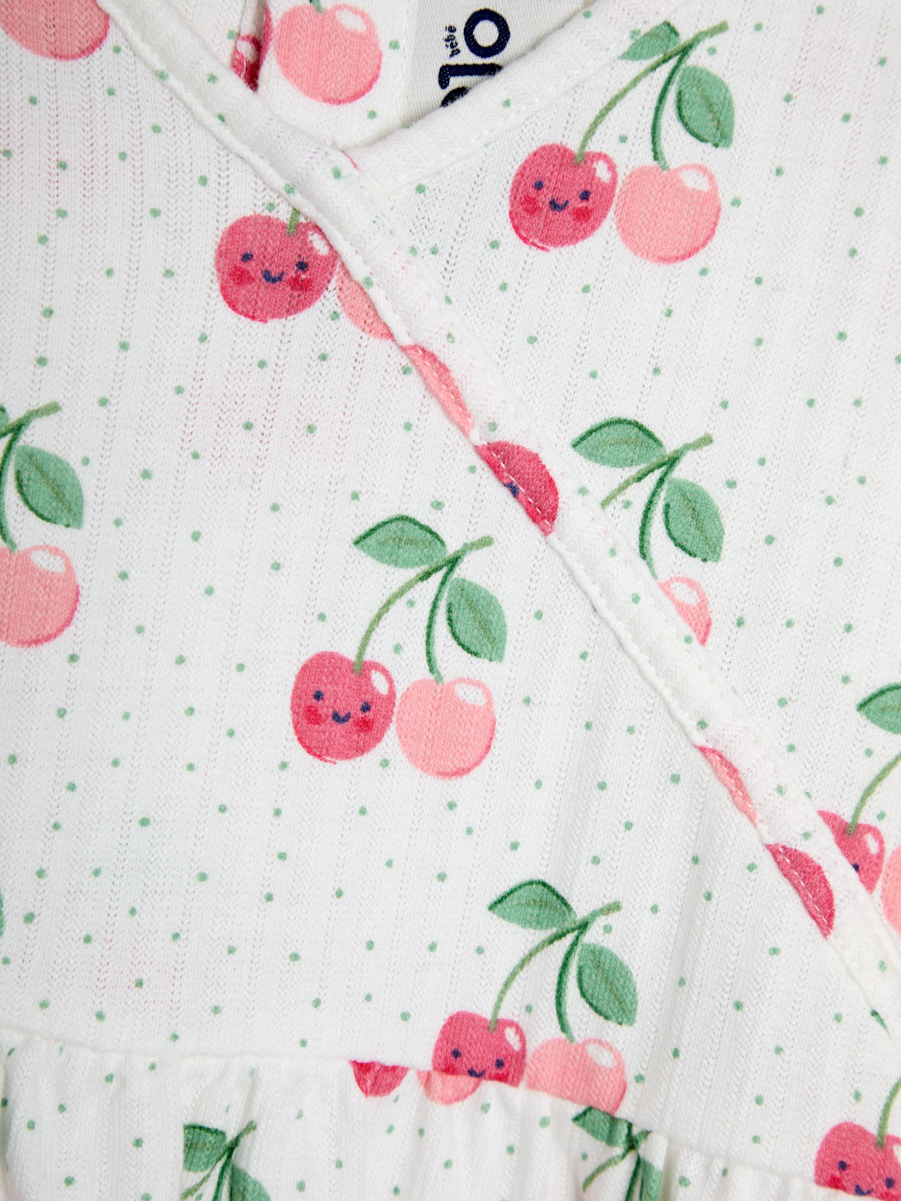 Cream Pink Cherry Wrap Dress - Image 3 of 4