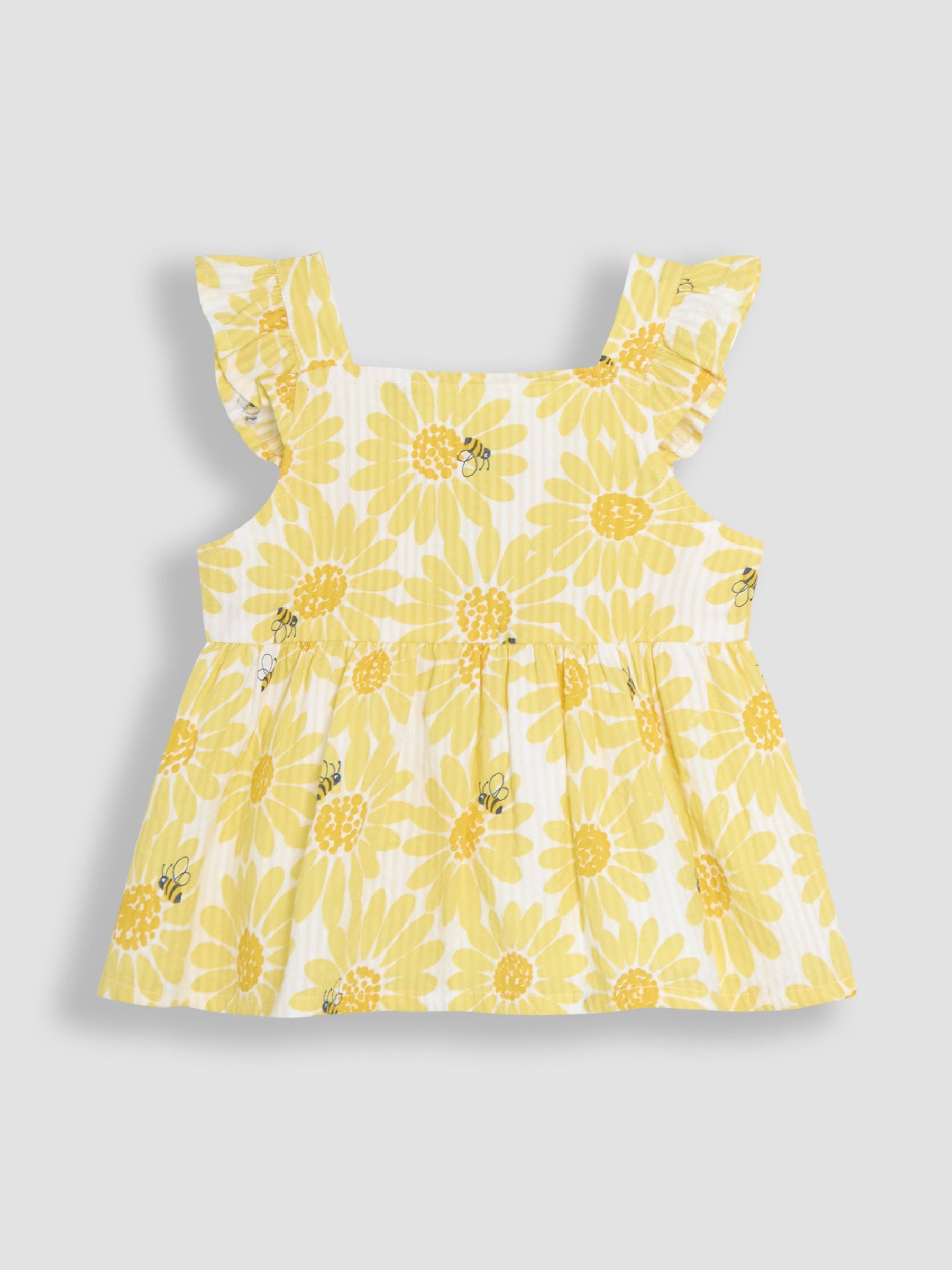Yellow Sunflower Print 2-Piece Frill Shoulder Top & Short Set - Image 2 of 6