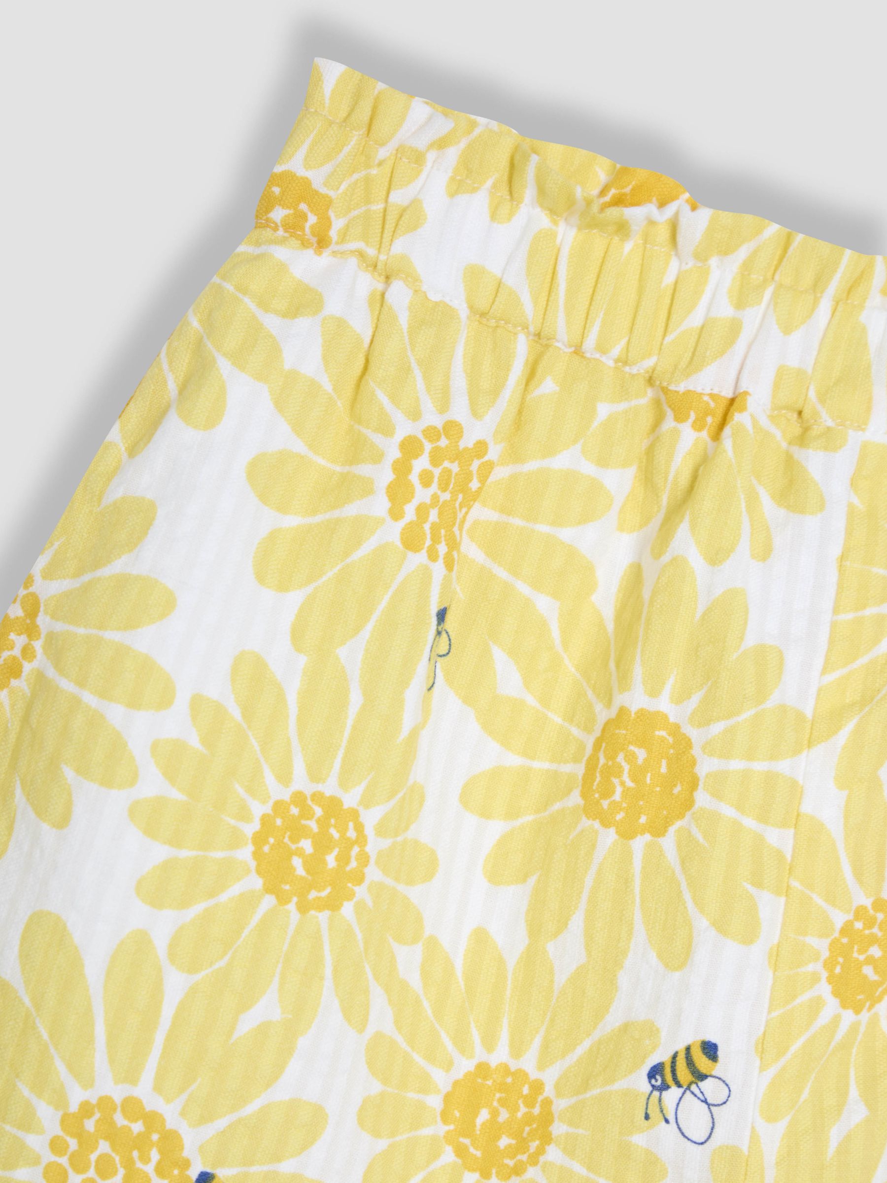 Yellow Sunflower Print 2-Piece Frill Shoulder Top & Short Set - Image 5 of 6