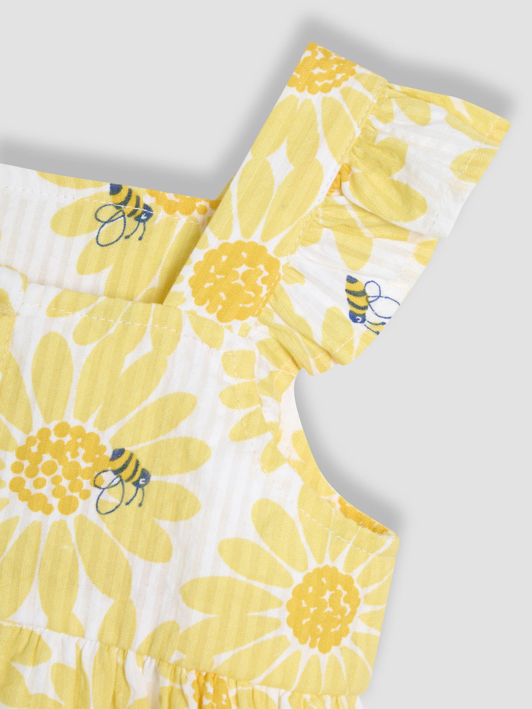 Yellow Sunflower Print 2-Piece Frill Shoulder Top & Short Set - Image 6 of 6