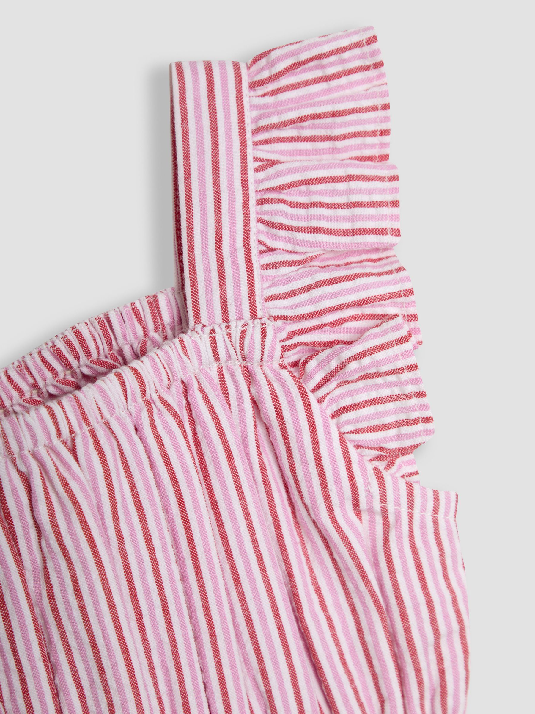 Pink Seersucker Stripe Frill Sleeve Jumpsuit - Image 6 of 6