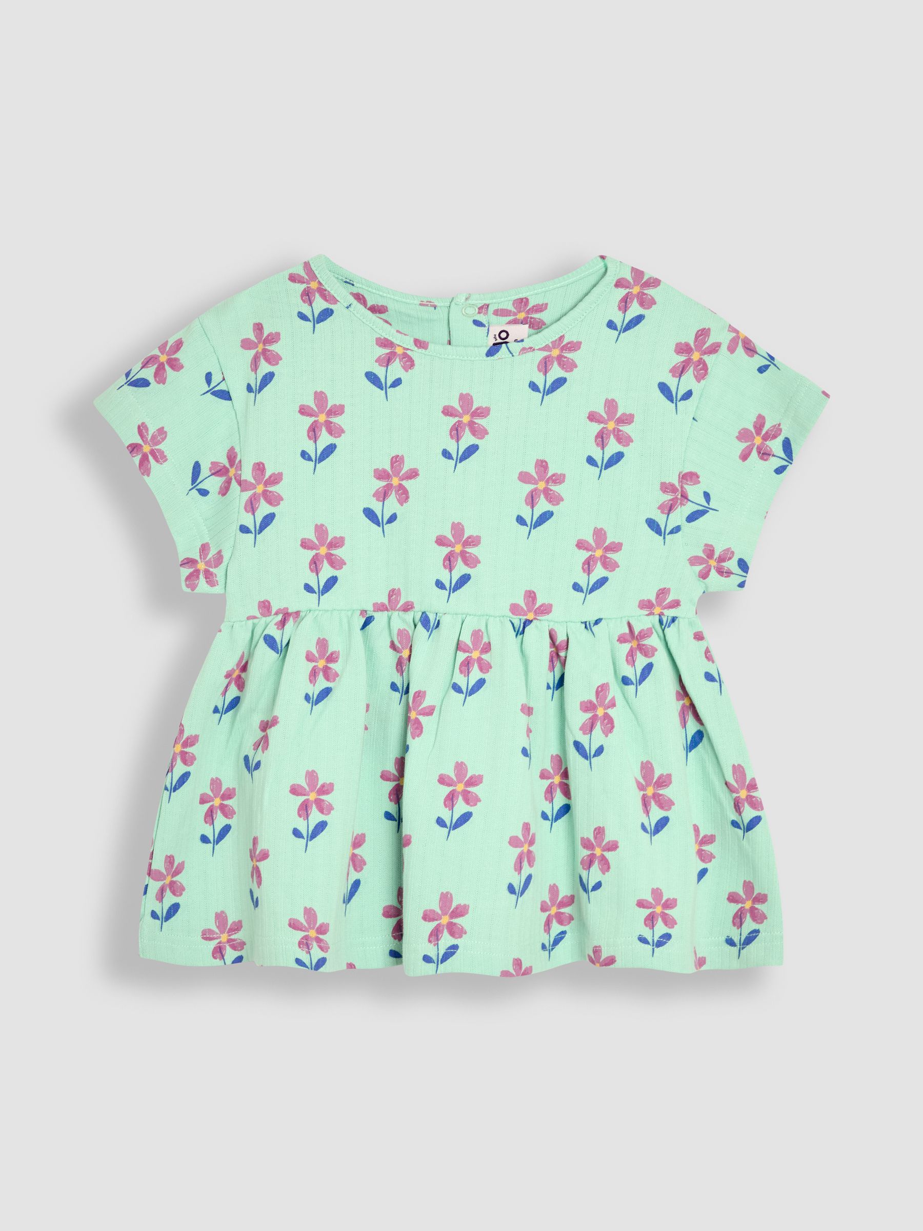 Green Floral Print Drop Shoulder T-Shirts 2 Pack - Image 2 of 9