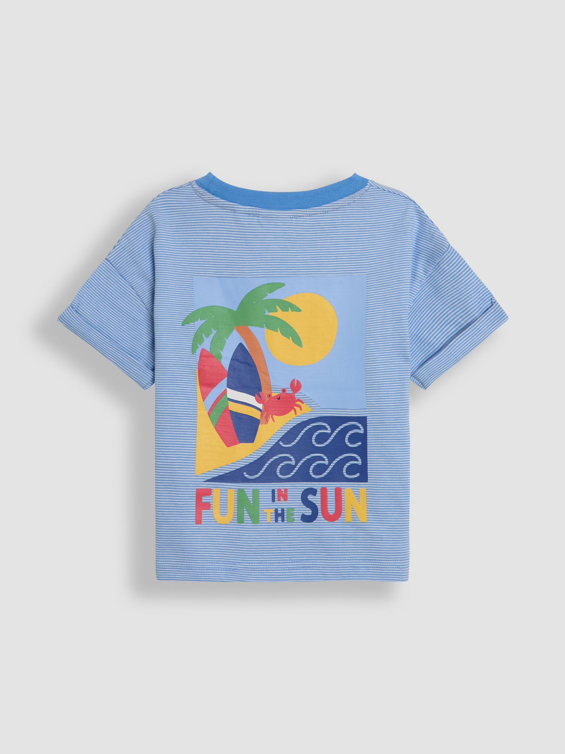 Blue Fun In The Sun Back Printed 100% Cotton T-Shirt - Image 2 of 3