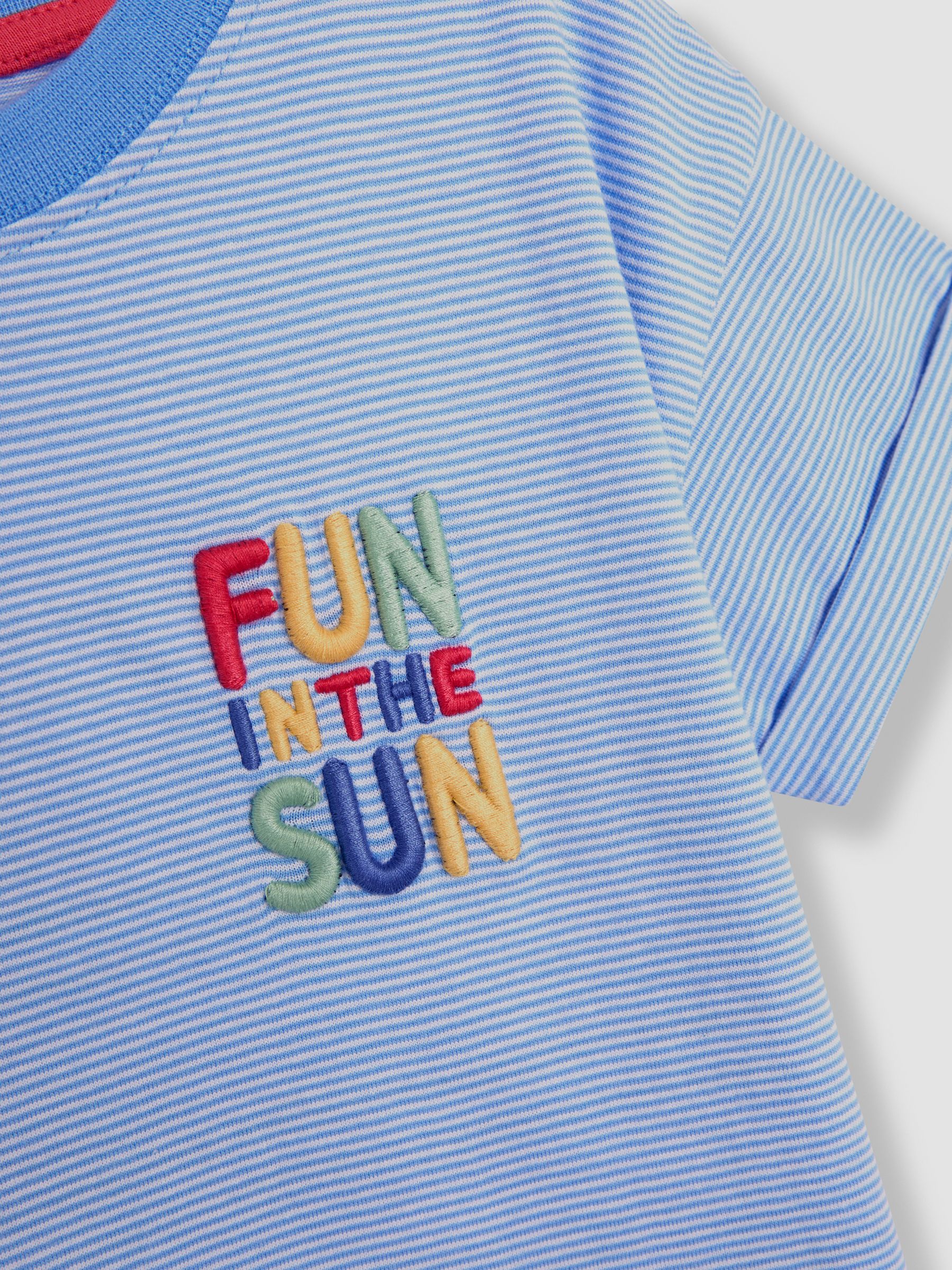 Blue Fun In The Sun Back Printed 100% Cotton T-Shirt - Image 3 of 3
