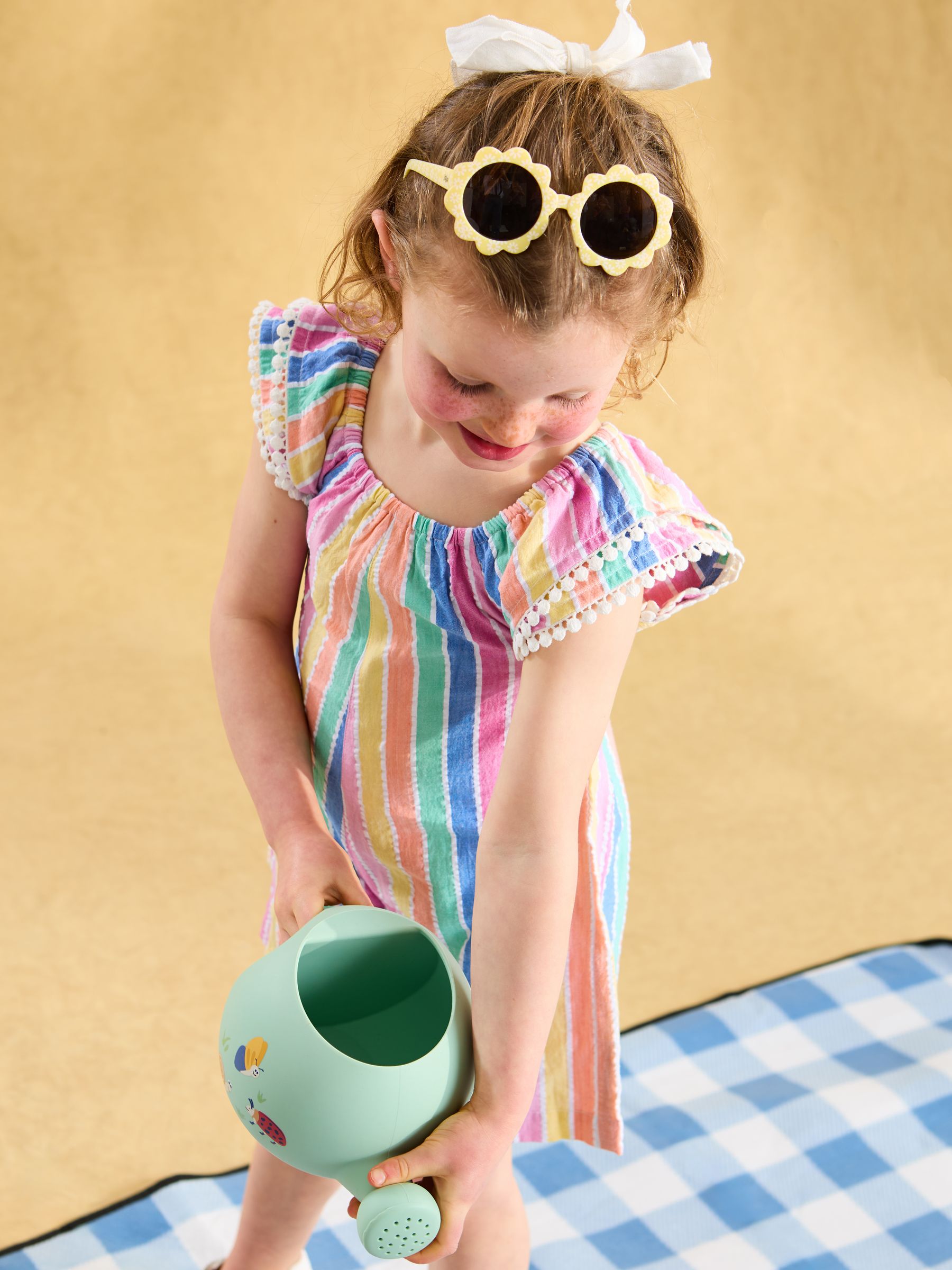 Rainbow Stripe Pretty Gathered Playsuit - Image 1 of 5