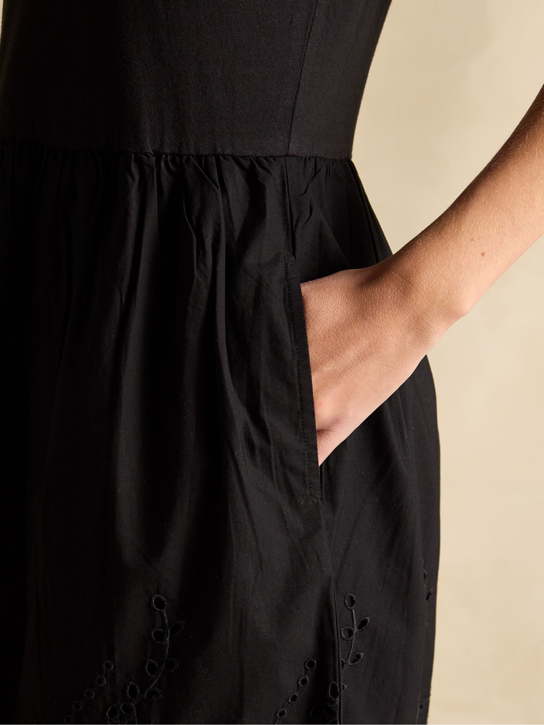Reid Black Cotton Broderie Dress - Image 6 of 7