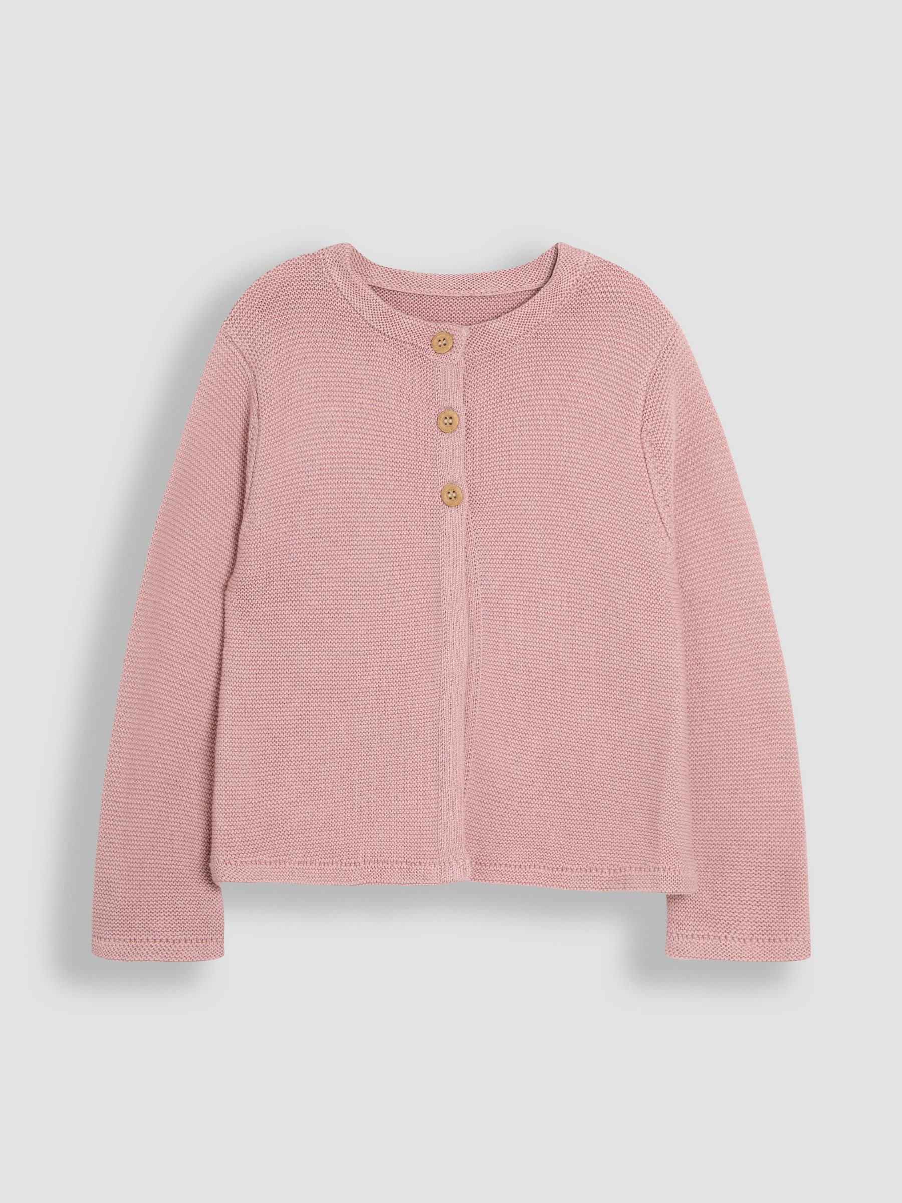Rose Pink Classic 100% Cotton Cardigan - Image 1 of 3