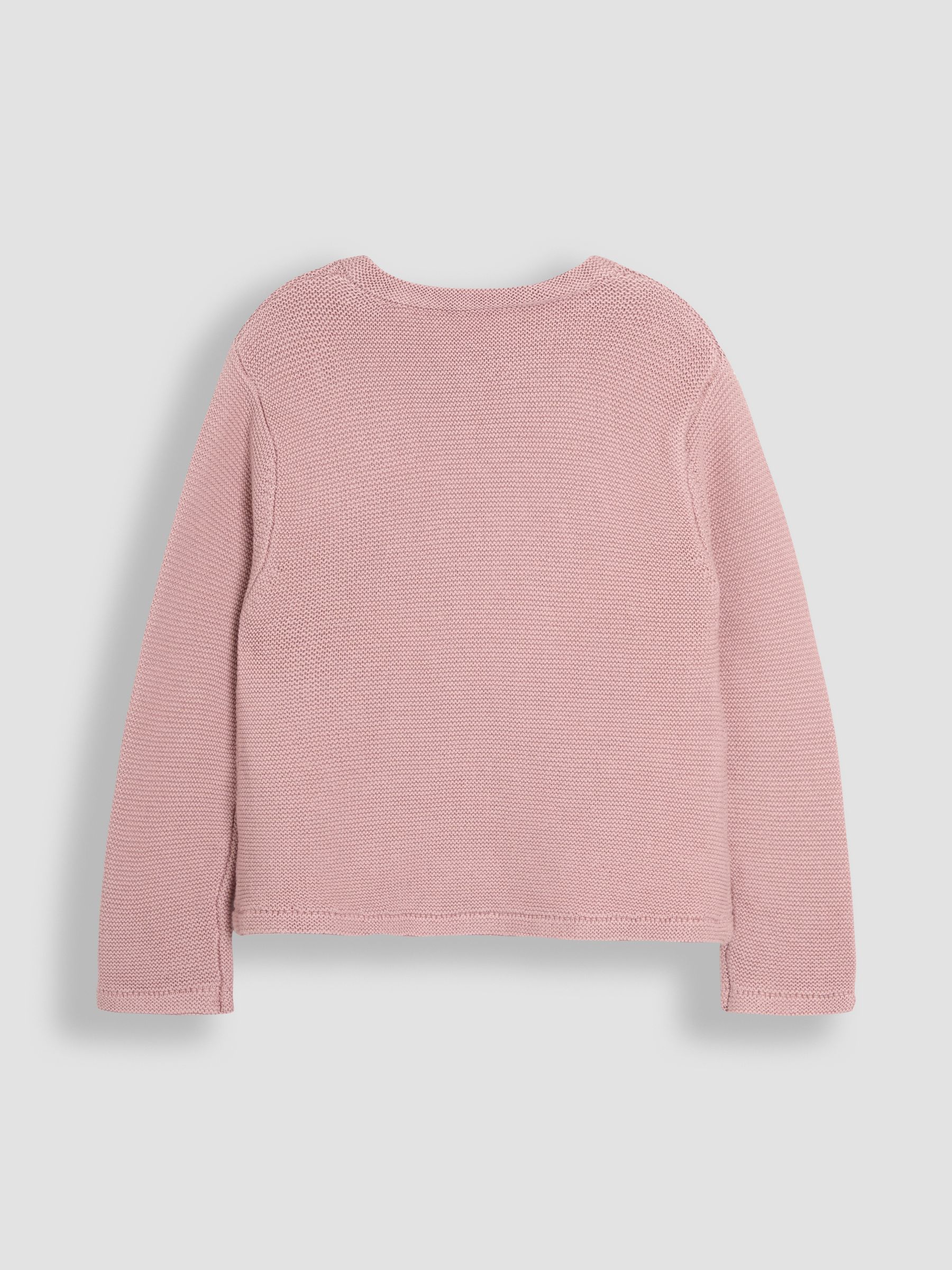 Rose Pink Classic 100% Cotton Cardigan - Image 2 of 3