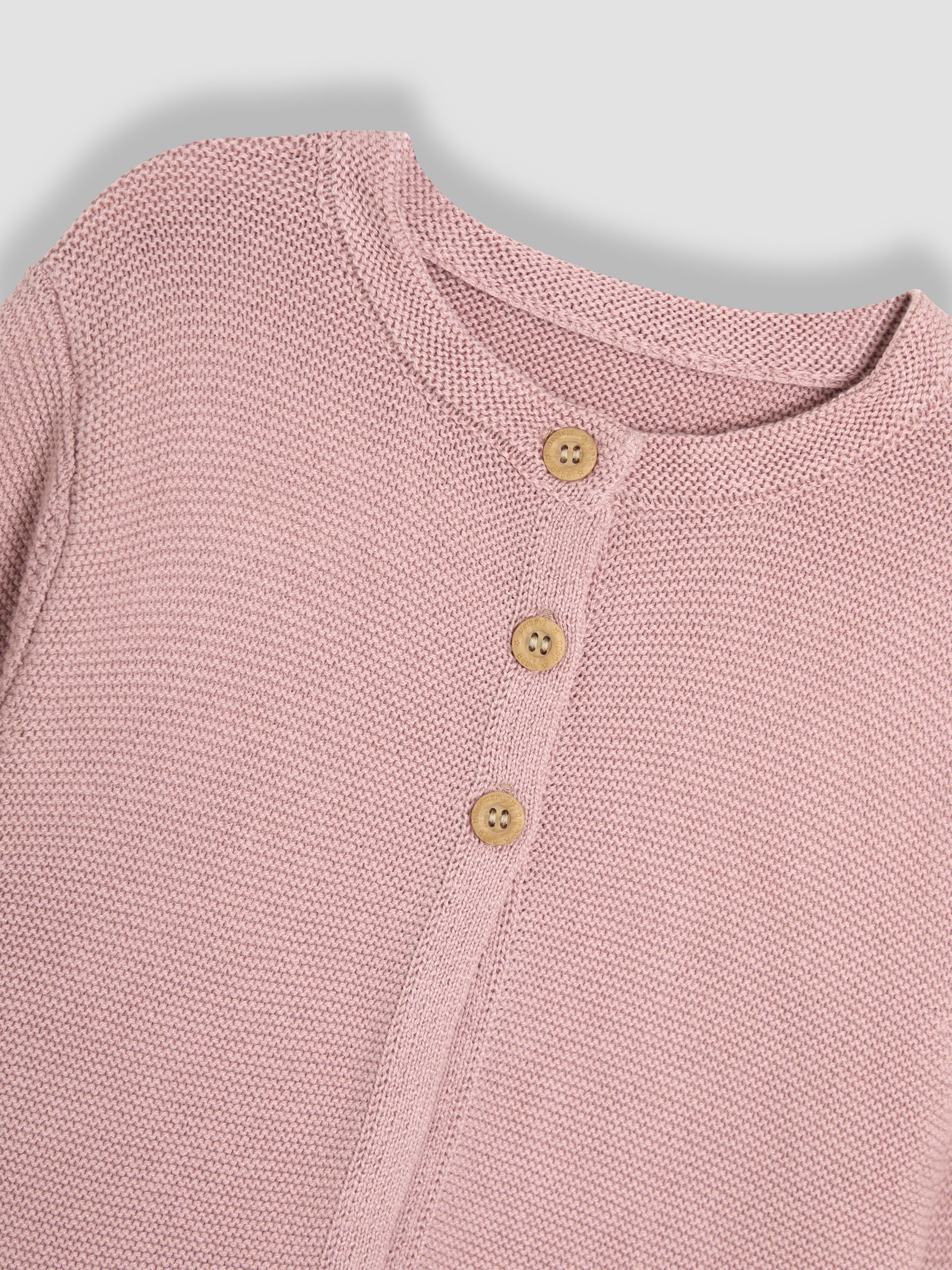 Rose Pink Classic 100% Cotton Cardigan - Image 3 of 3