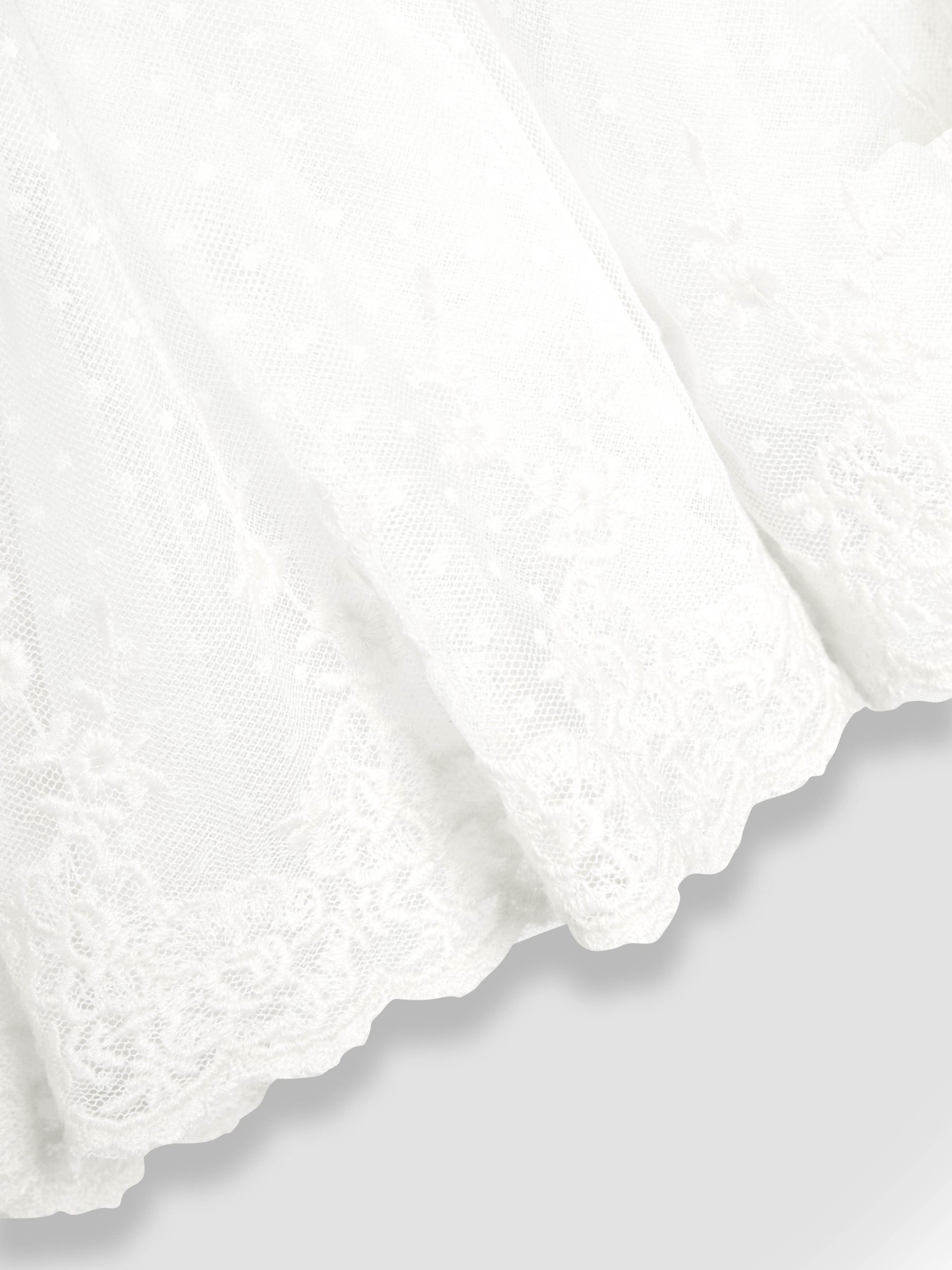 Cream Embroidered Lace Flower Girl Dress With Satin Sash - Image 7 of 7