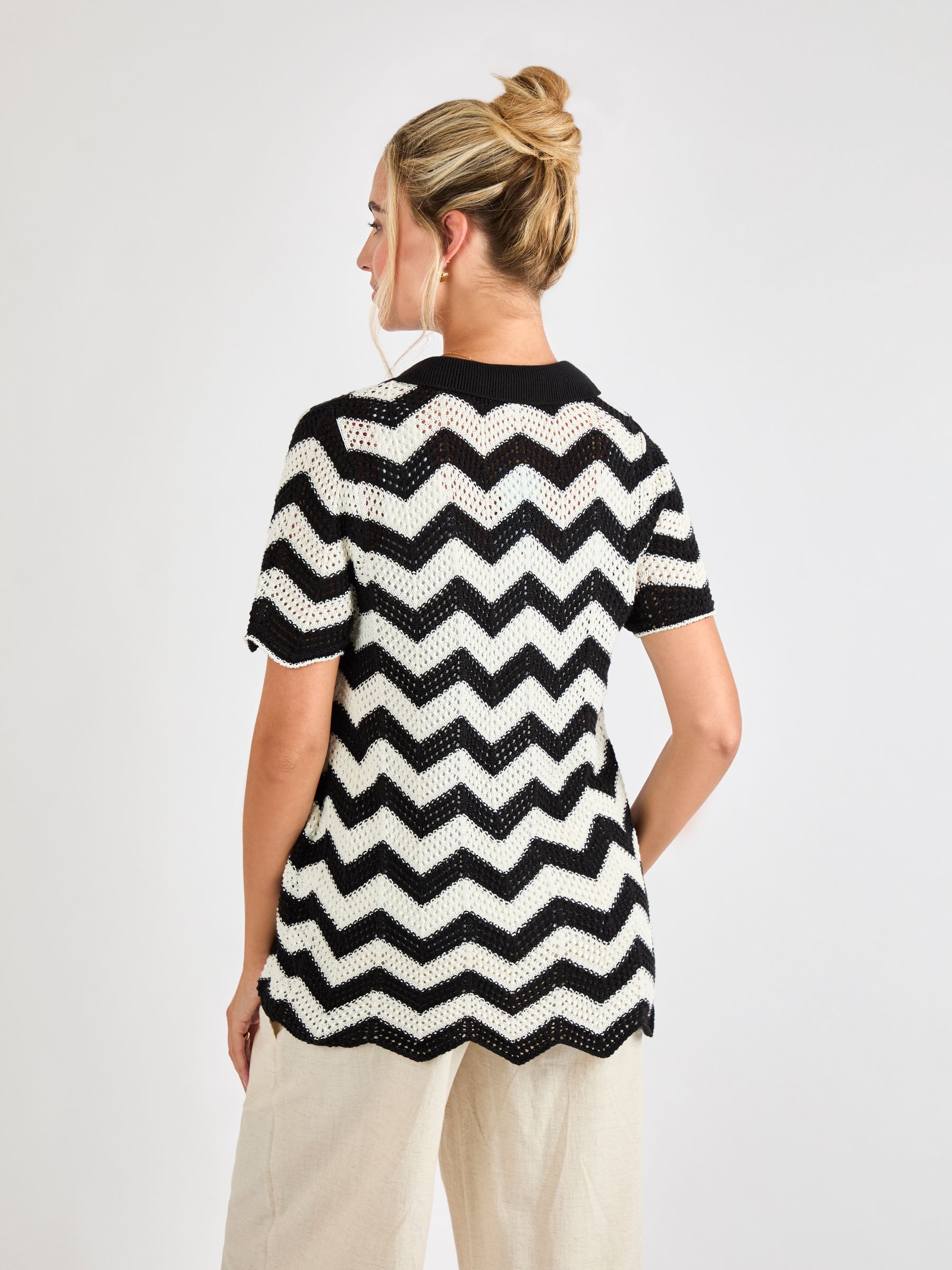 Black Patterned Maternity Knit Cardigan - Image 2 of 4