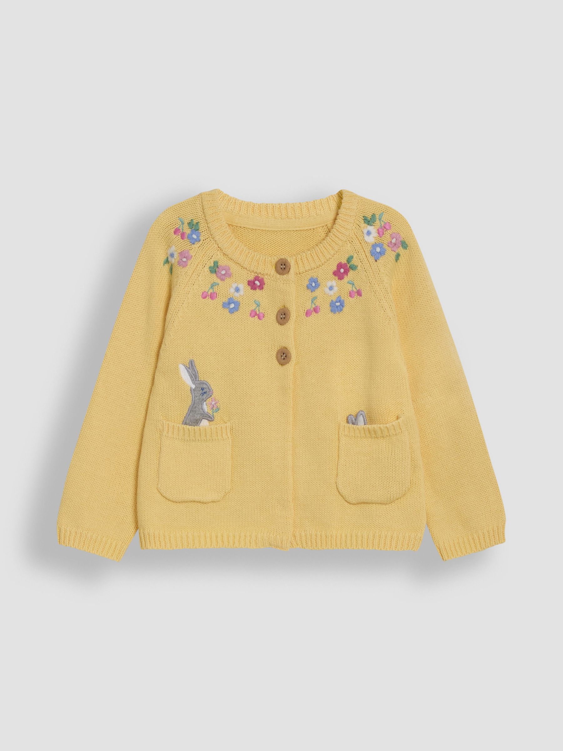 Yellow Bunny Applique Pet in Pocket Character Cardigan - Image 2 of 4