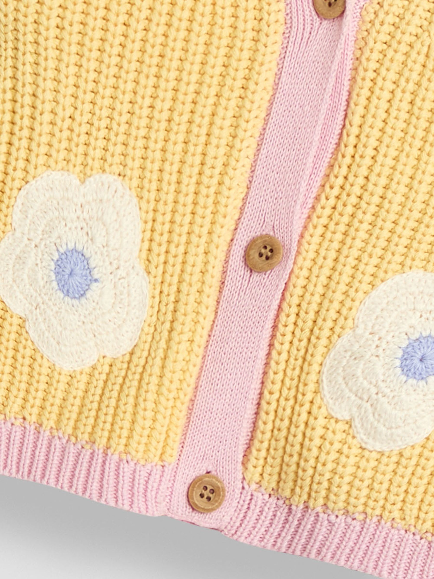 Yellow Daisy Crochet 100% Cotton Cardigan - Image 3 of 3