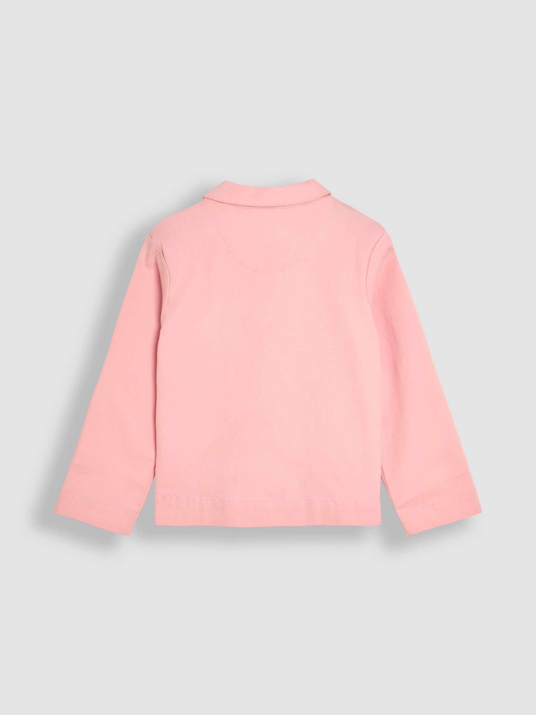 Pink Floral Embroidered Collared Twill Jacket - Image 2 of 4
