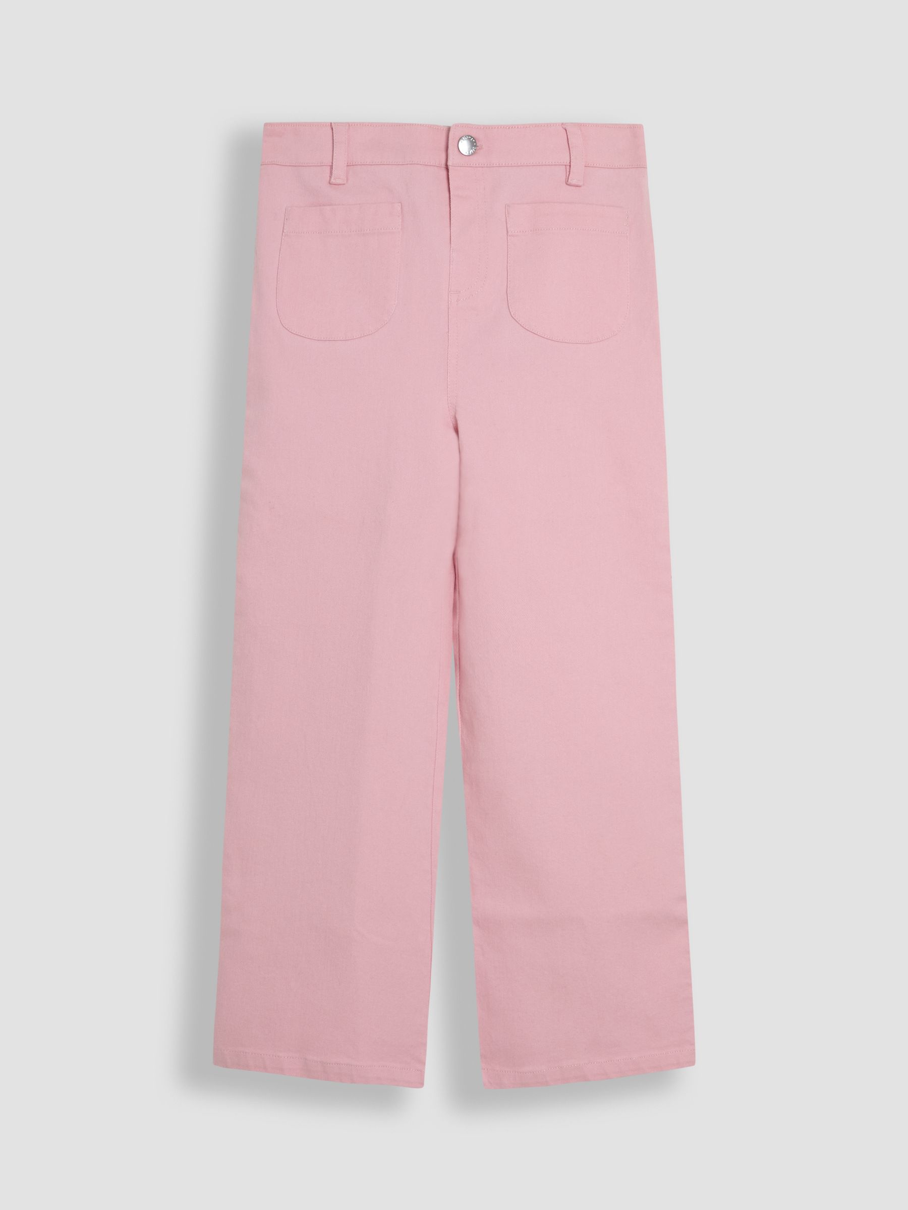 Pink Twill Wide Leg Patch Pocket Trousers - Image 1 of 3