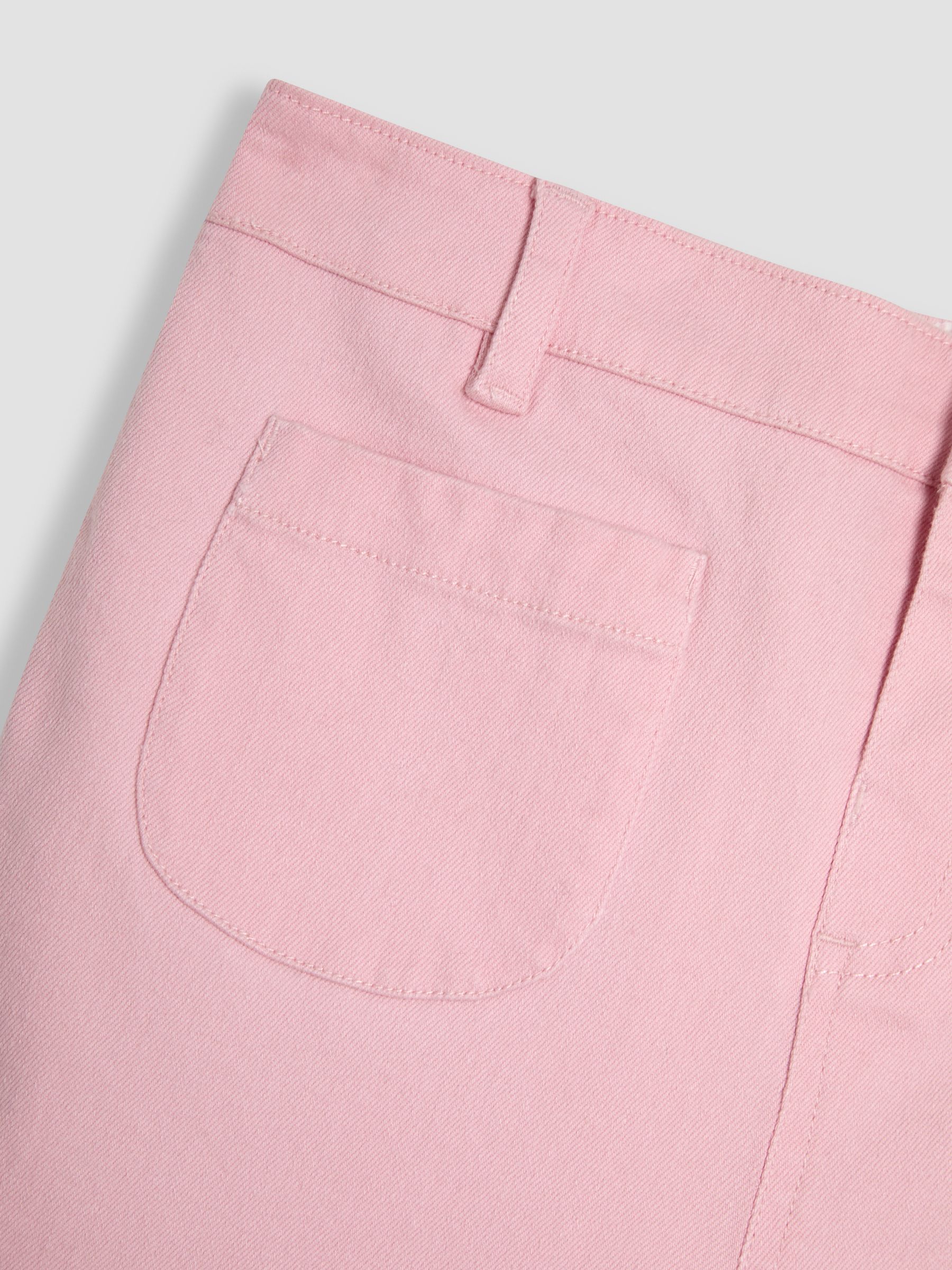 Pink Twill Wide Leg Patch Pocket Trousers - Image 3 of 3