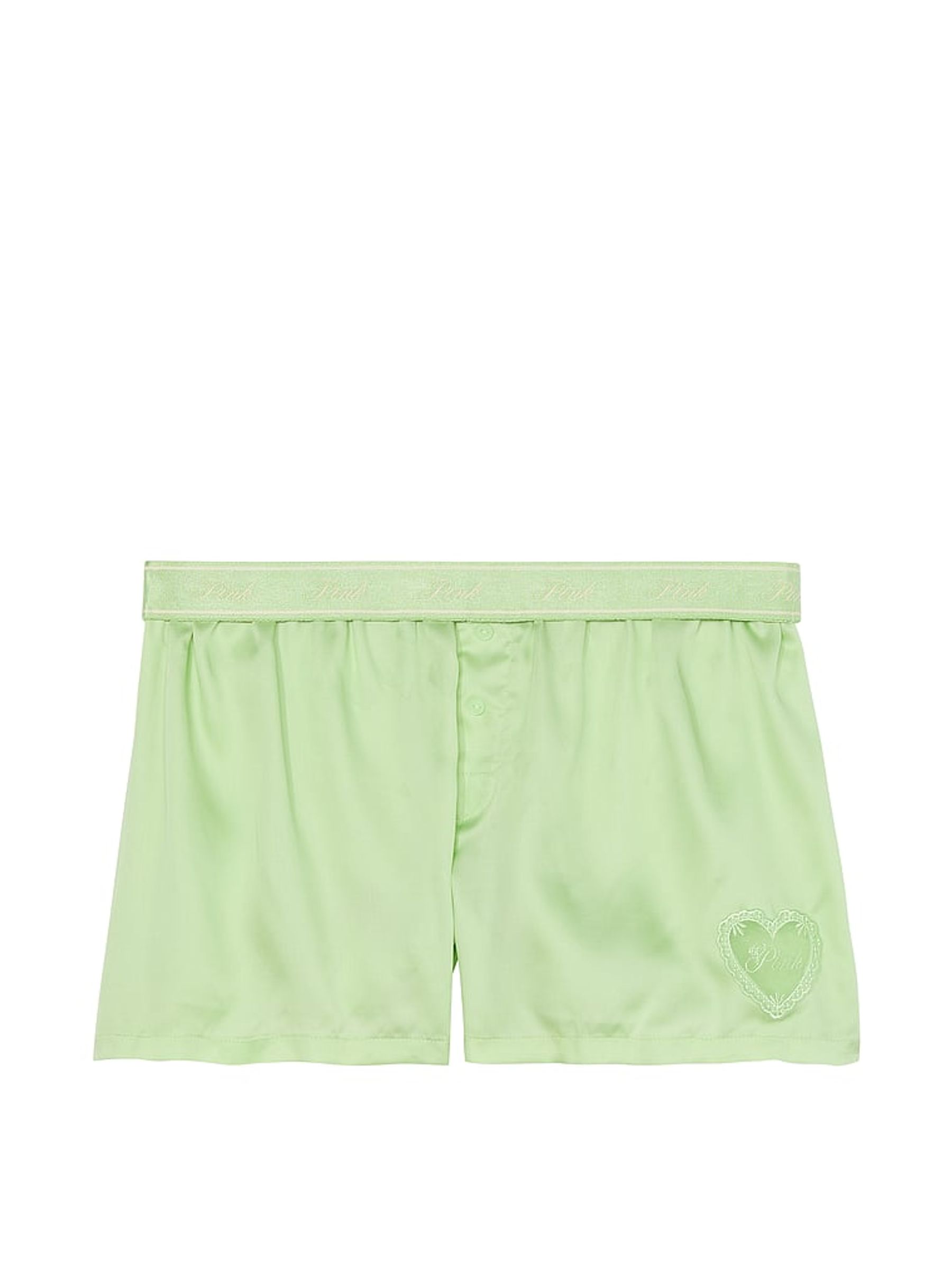 Pale Petal Green Heart Short TENCEL™ Pyjama Bottoms - Image 3 of 3