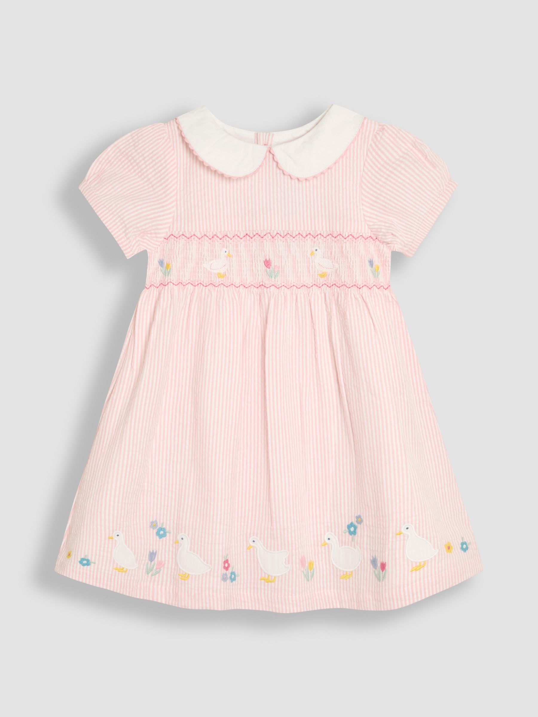 Pink Duck Seersucker Appliqué Smocked Dress - Image 2 of 6