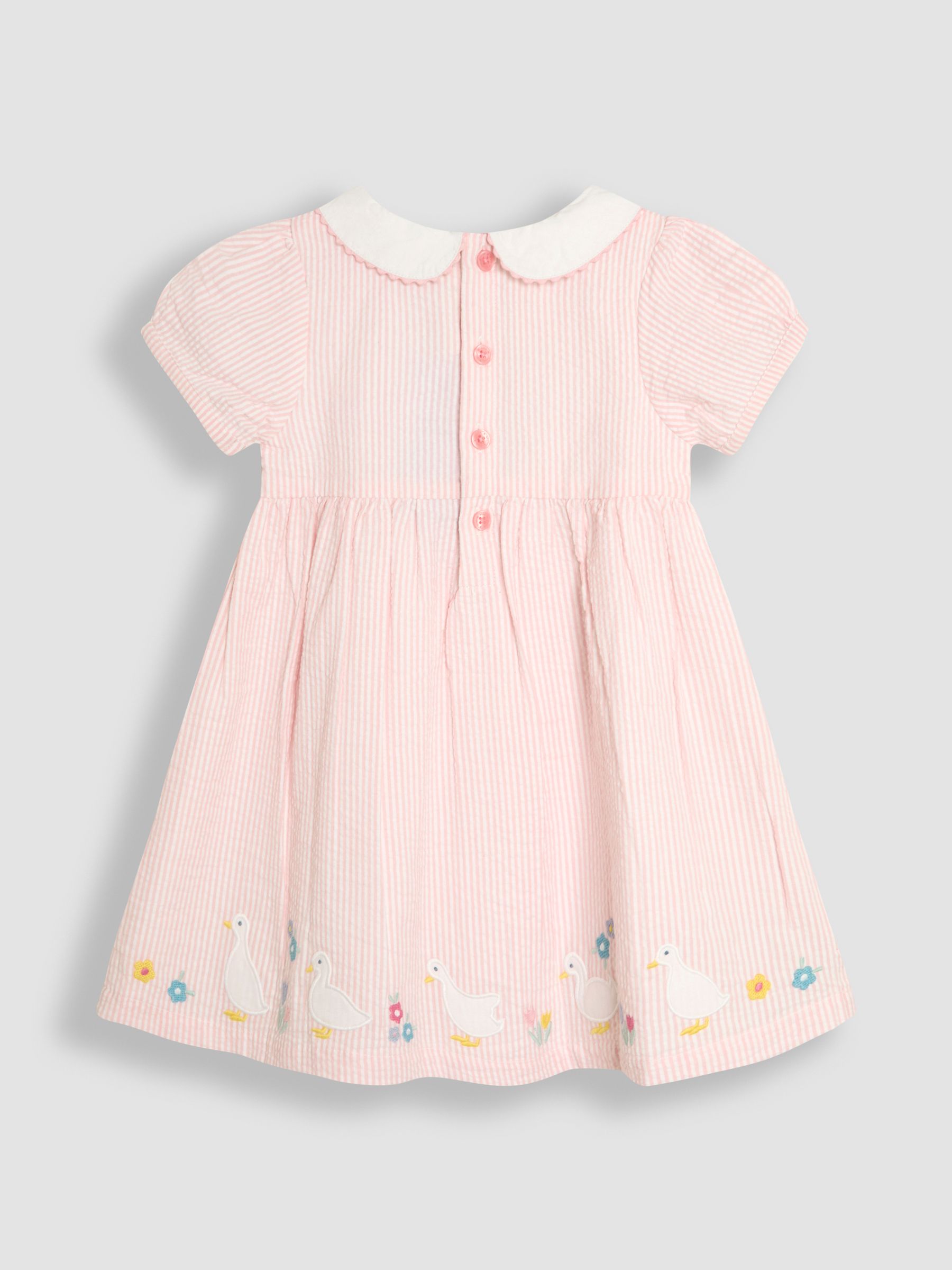Pink Duck Seersucker Appliqué Smocked Dress - Image 3 of 6