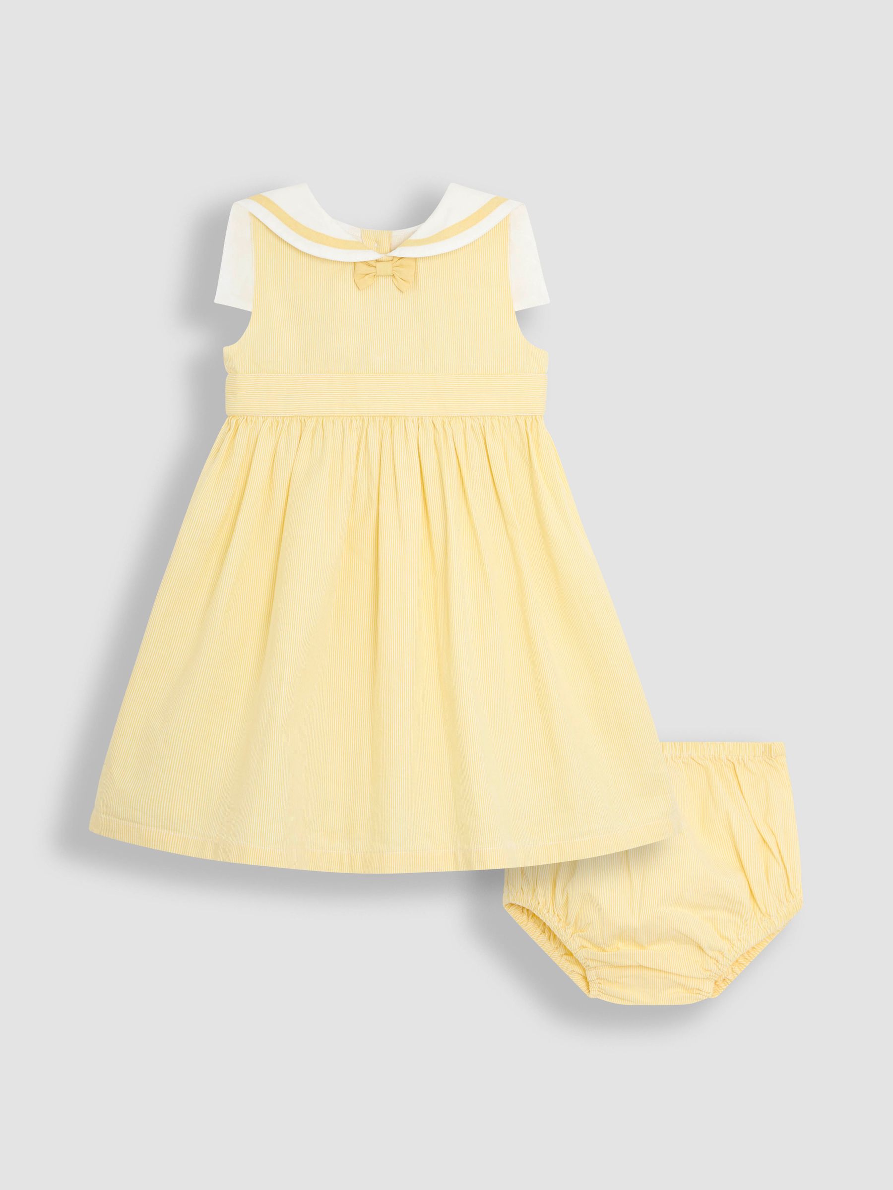 Yellow Sailor Stripe Party 100% Cotton Dress - Image 1 of 6