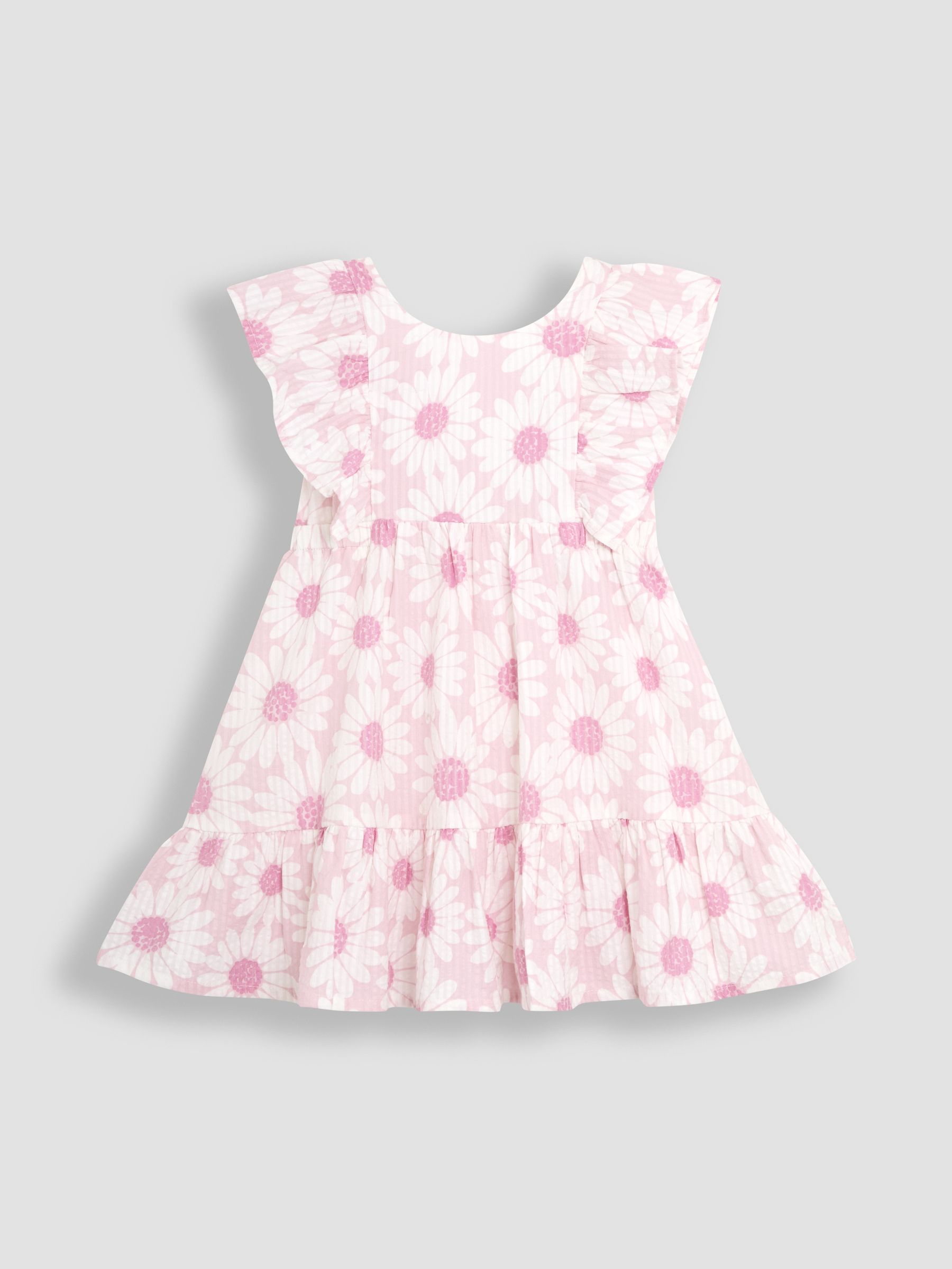 Pink Frill Back Summer 100% Cotton Dress - Image 1 of 3