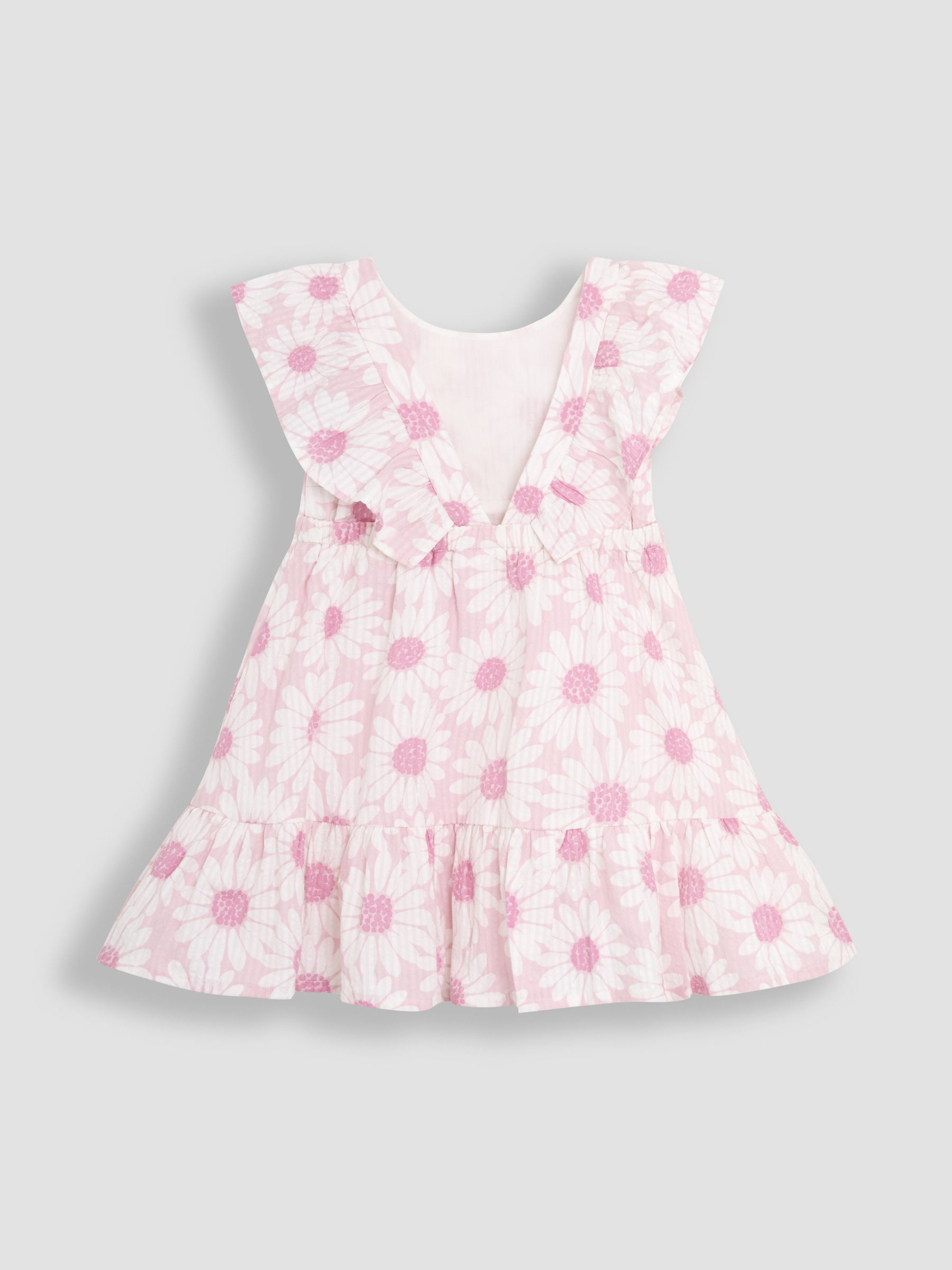 Pink Frill Back Summer 100% Cotton Dress - Image 2 of 3