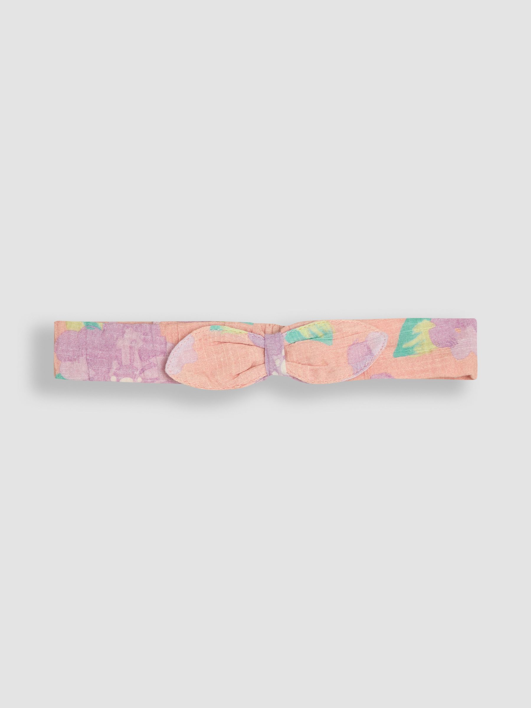 Coral Pink Tropical Floral Pretty Ruffle Shoulder Sunsuit with Headband - Image 5 of 5