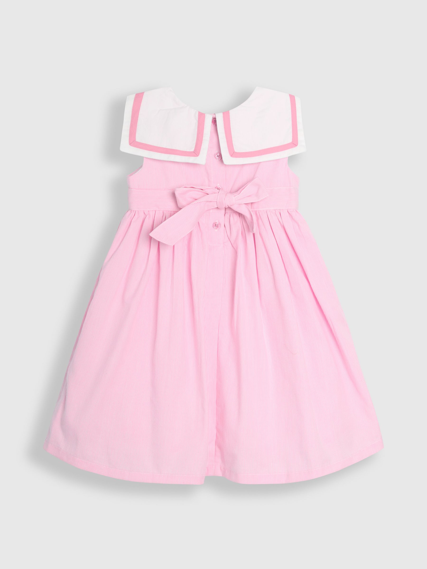 Pink Sailor Stripe Party 100% Cotton Dress - Image 4 of 5