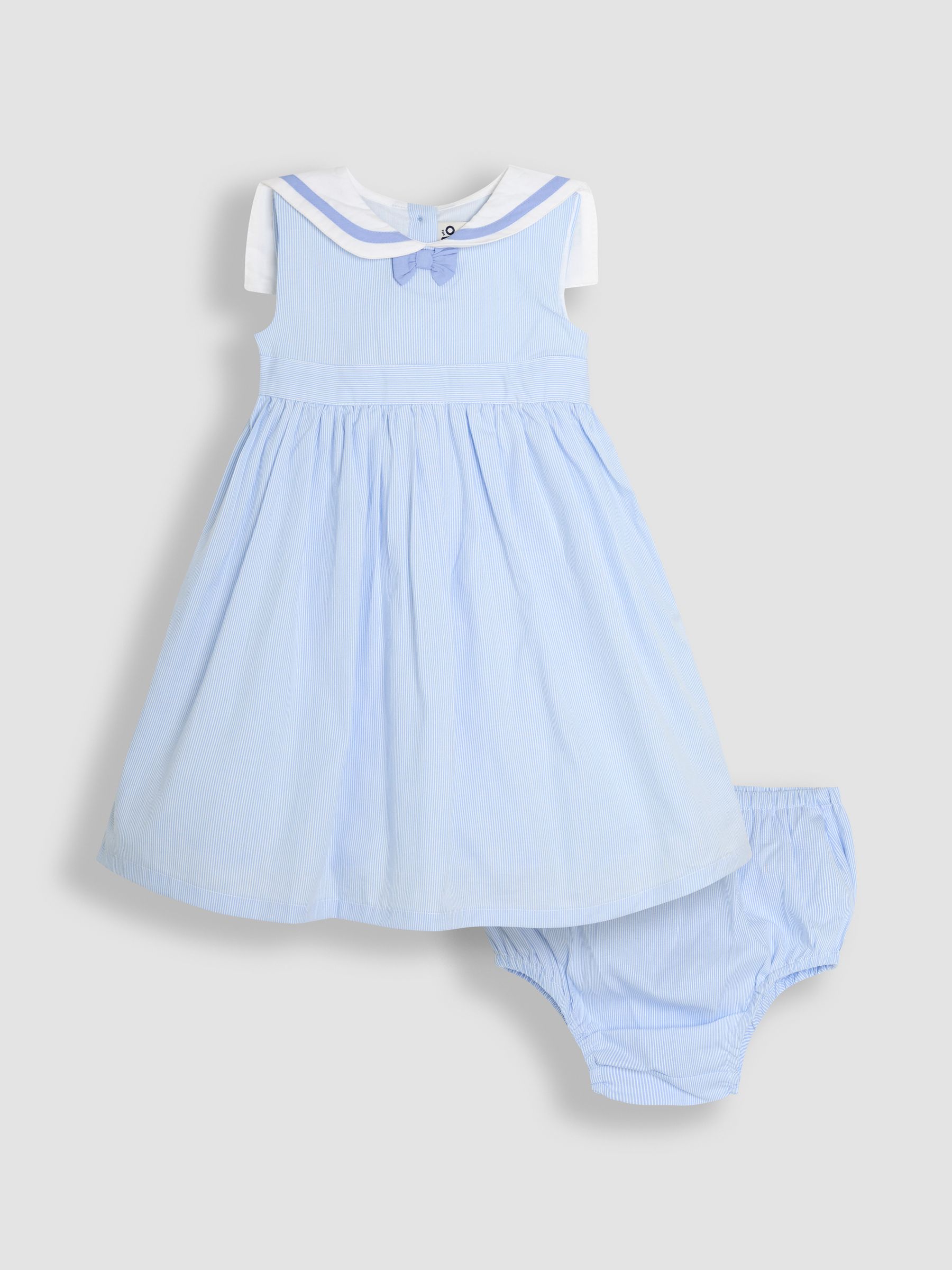 Blue Sailor Stripe Party 100% Cotton Dress - Image 1 of 5