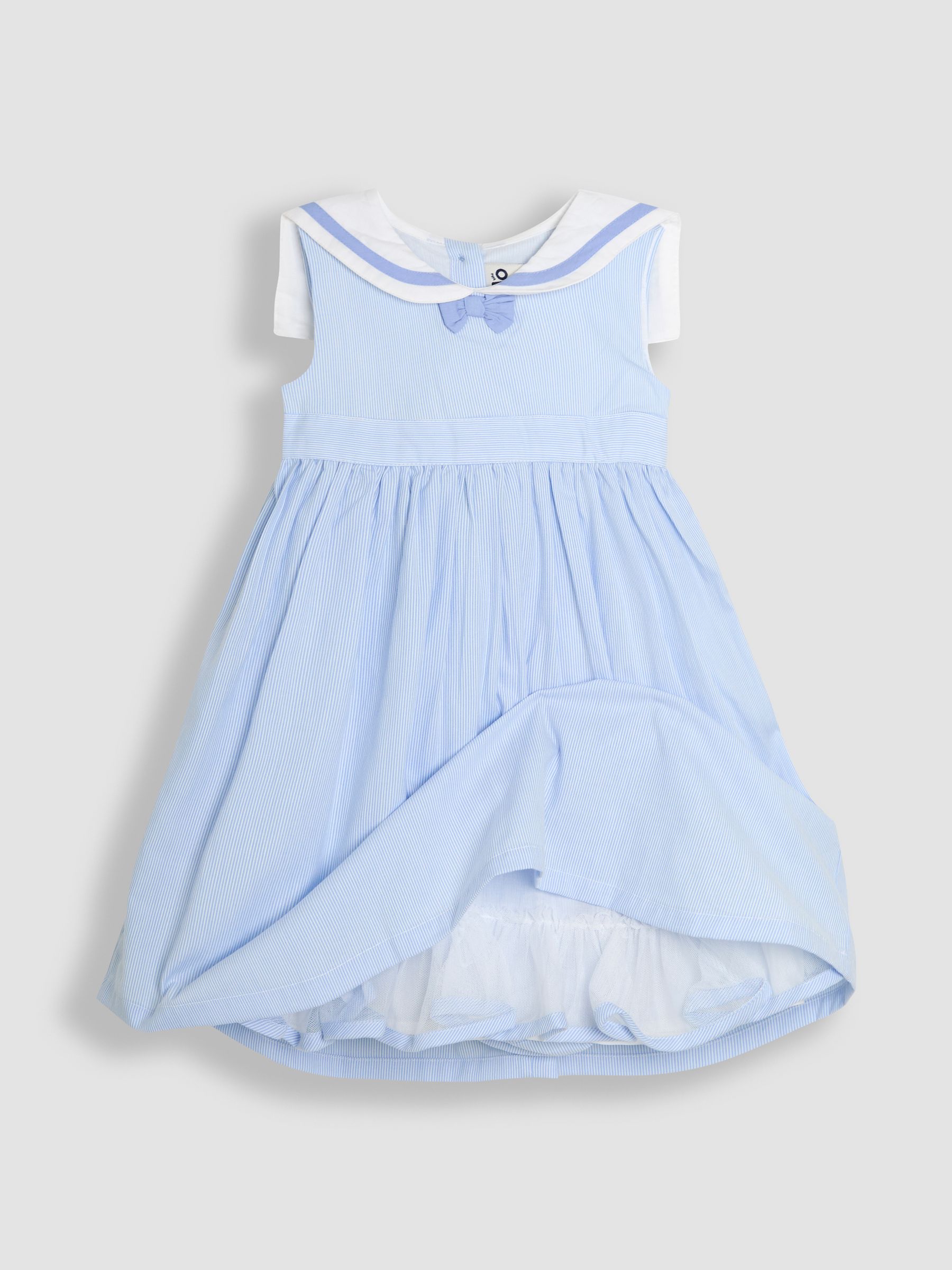 Blue Sailor Stripe Party 100% Cotton Dress - Image 3 of 5