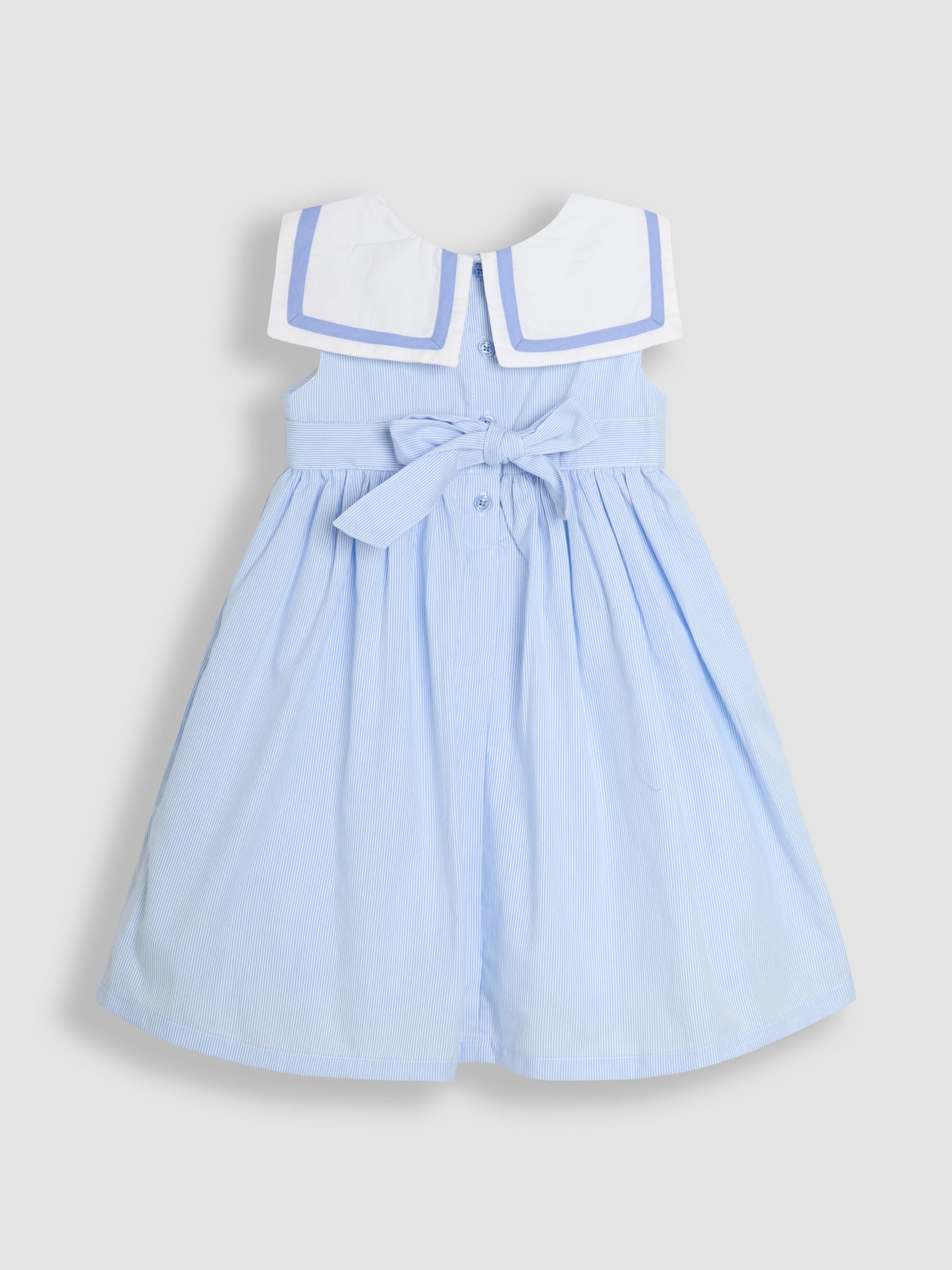 Blue Sailor Stripe Party 100% Cotton Dress - Image 4 of 5
