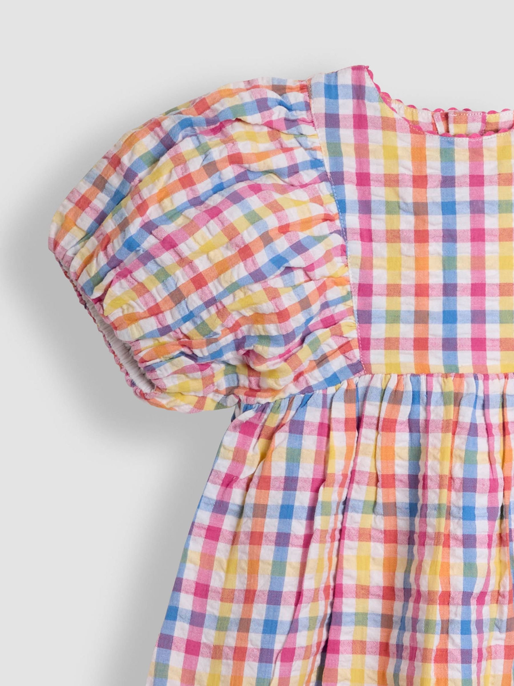 Pink Gingham Balloon Sleeve Dress - Image 3 of 4