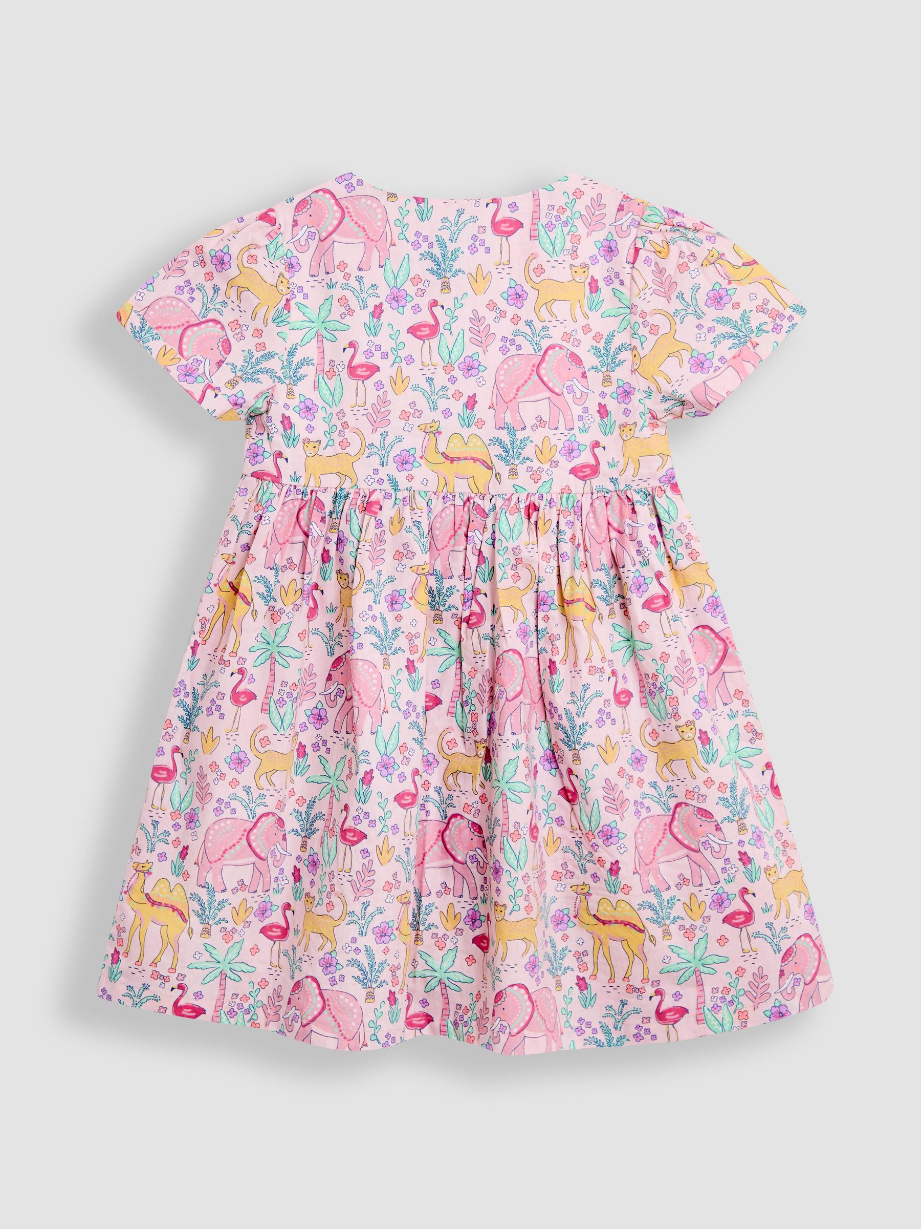 Coral Pink Button Through 100% Cotton Dress - Image 2 of 3