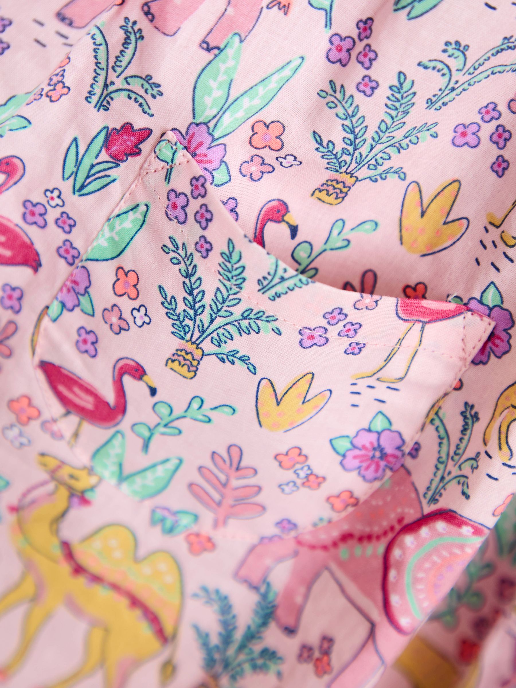 Coral Pink Button Through 100% Cotton Dress - Image 3 of 3