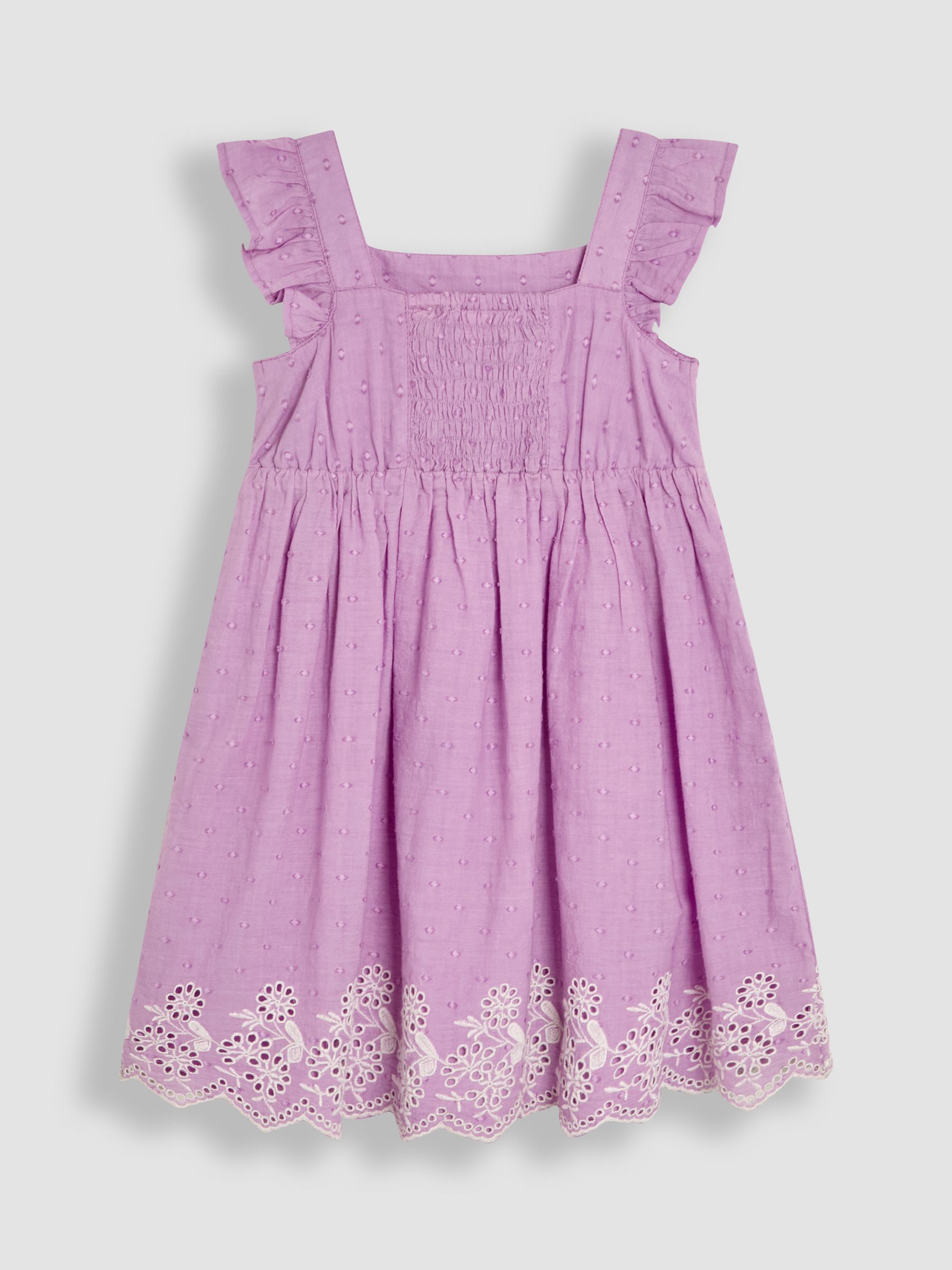 Lilac Purple Broderie Frill Shoulder Dress - Image 2 of 4
