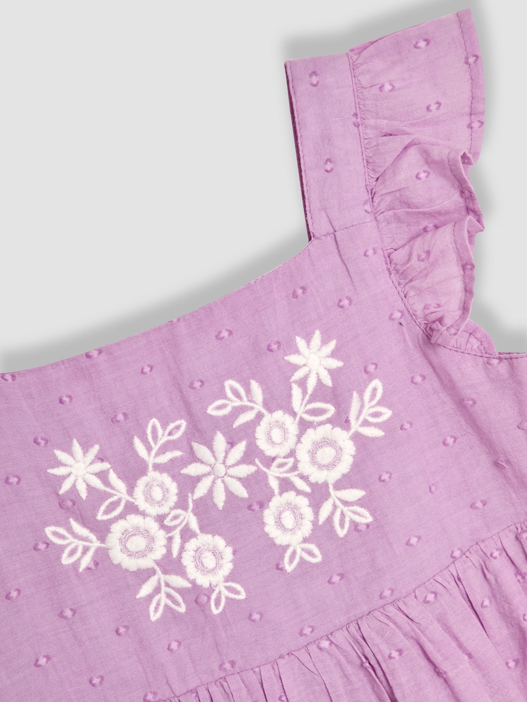 Lilac Purple Broderie Frill Shoulder Dress - Image 3 of 4