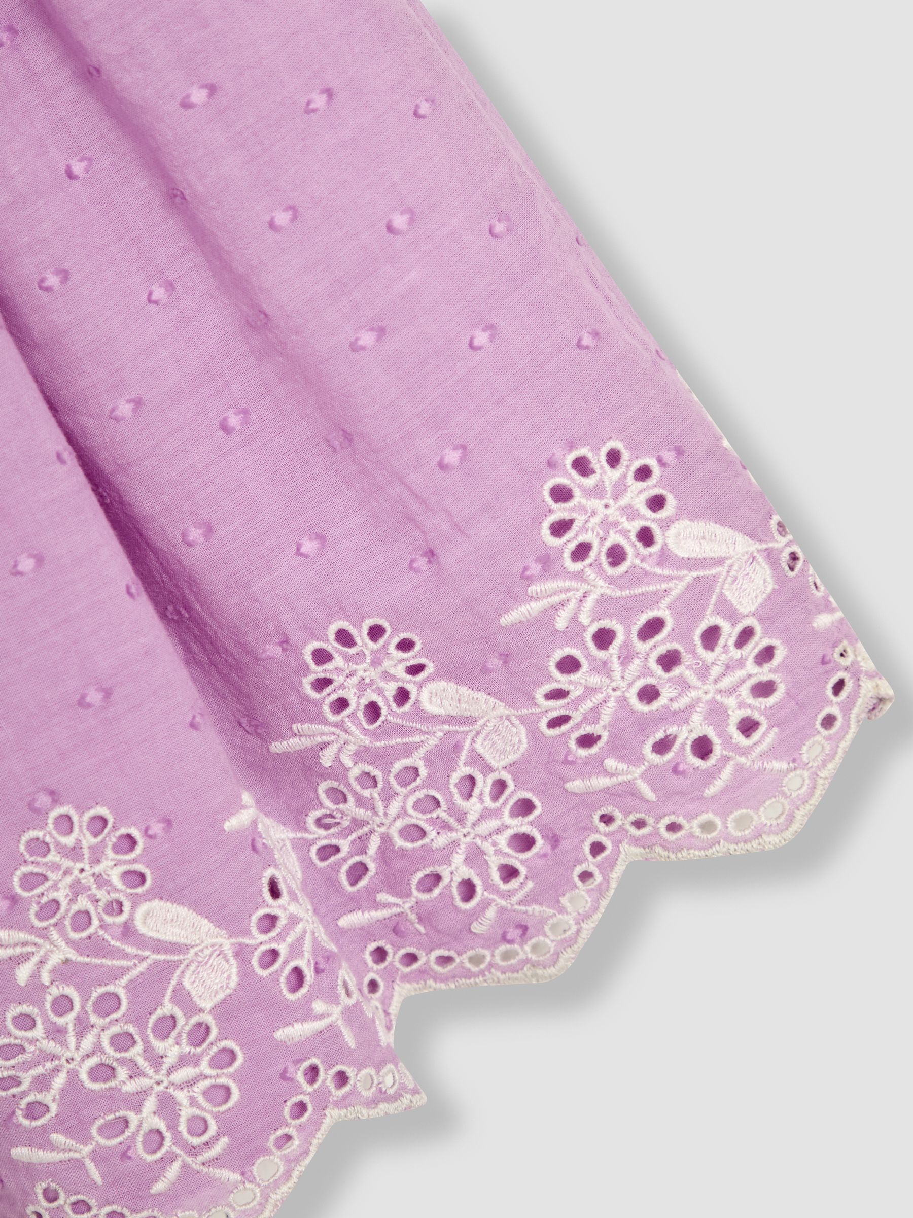 Lilac Purple Broderie Frill Shoulder Dress - Image 4 of 4