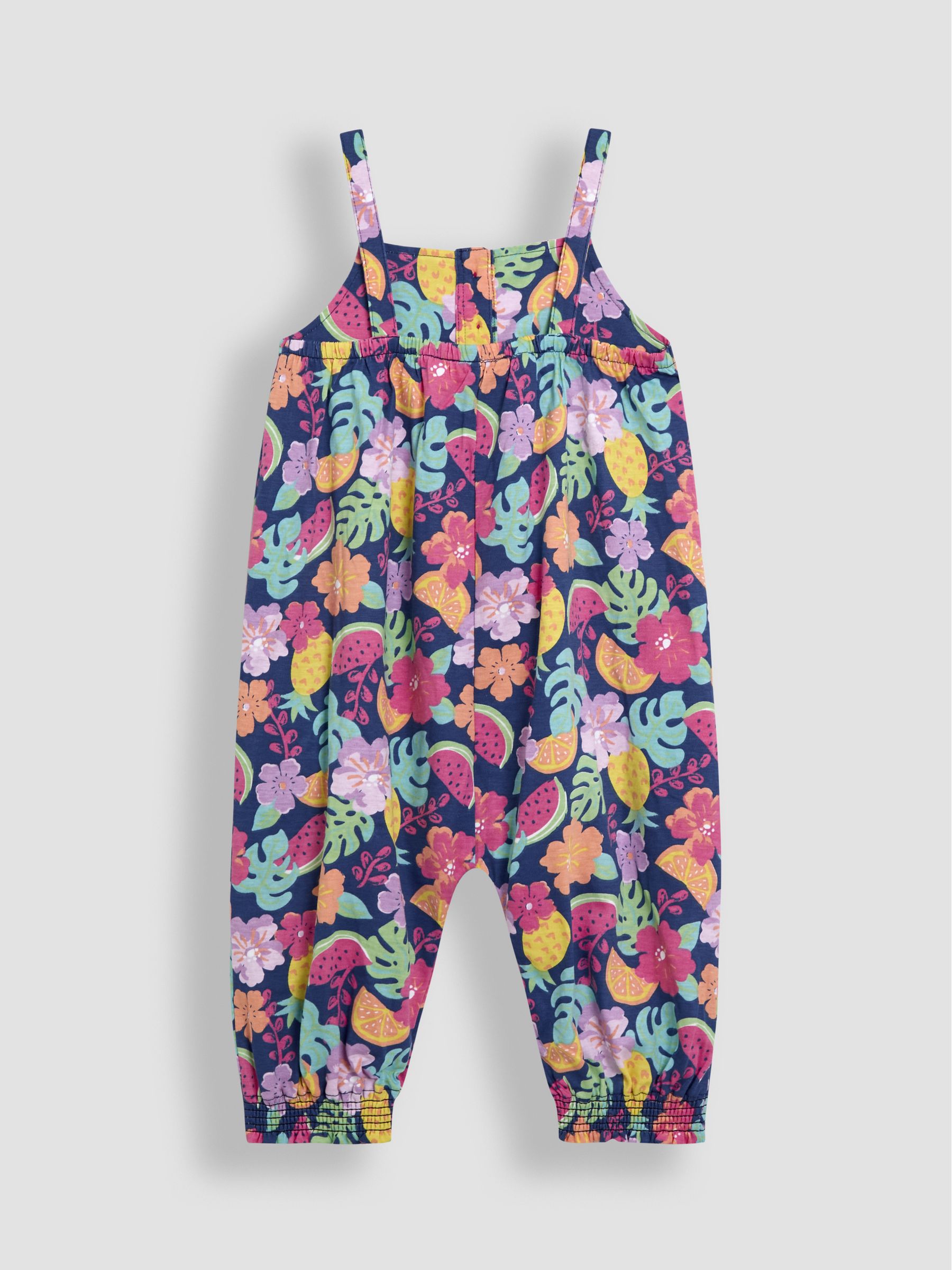 Blue Fruit Floral Button Front Jumpsuit - Image 2 of 3