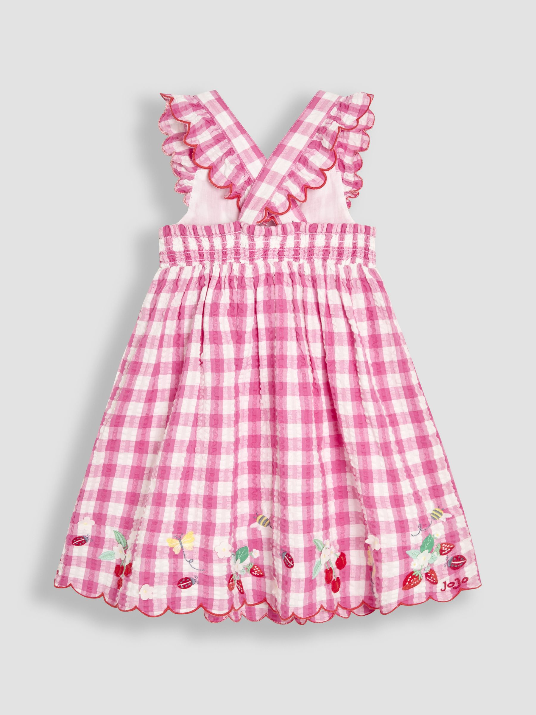 Fuchsia Pink Butterfly Scallop Hem Sun Dress - Image 2 of 3