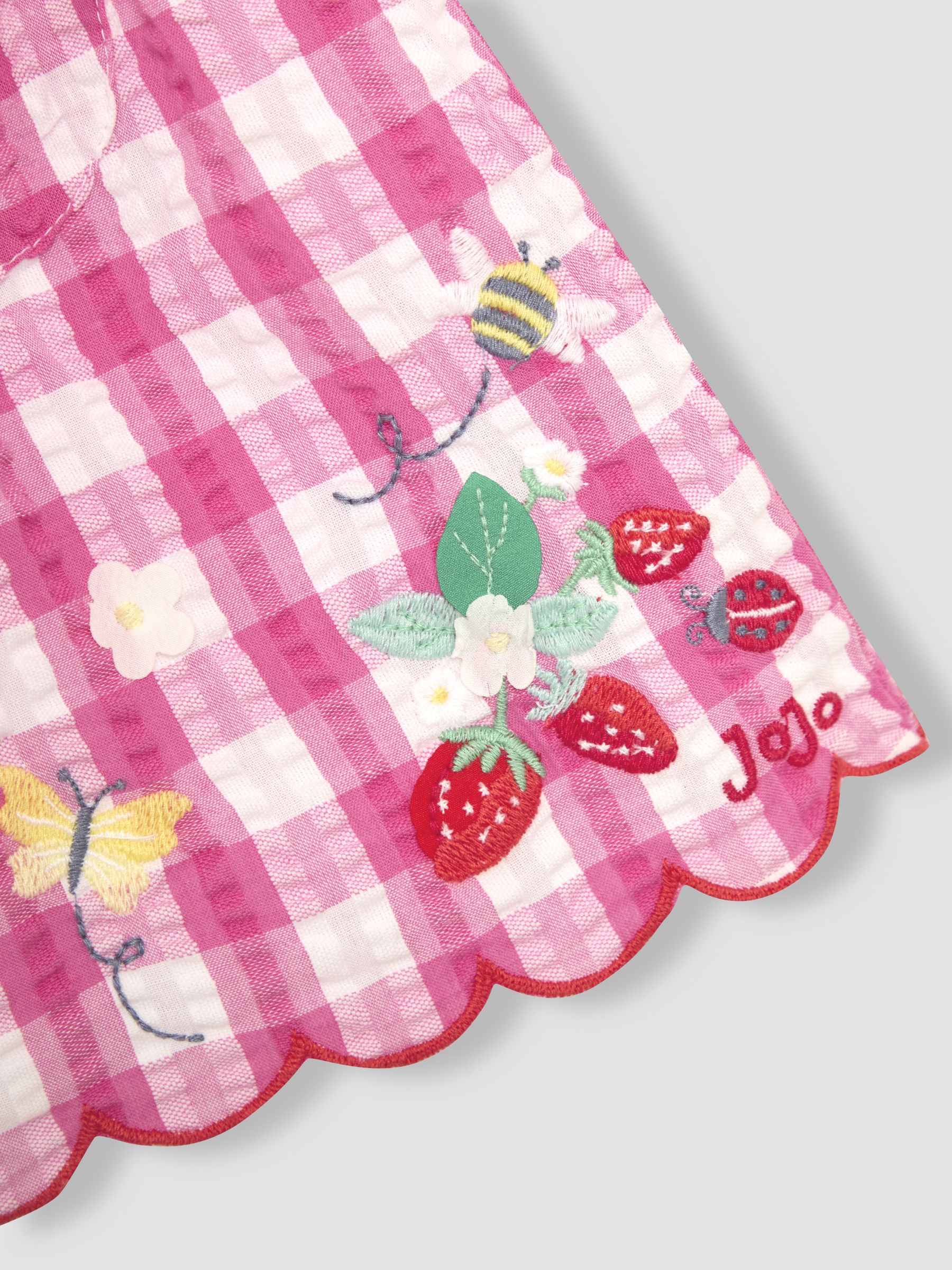 Fuchsia Pink Butterfly Scallop Hem Sun Dress - Image 3 of 3