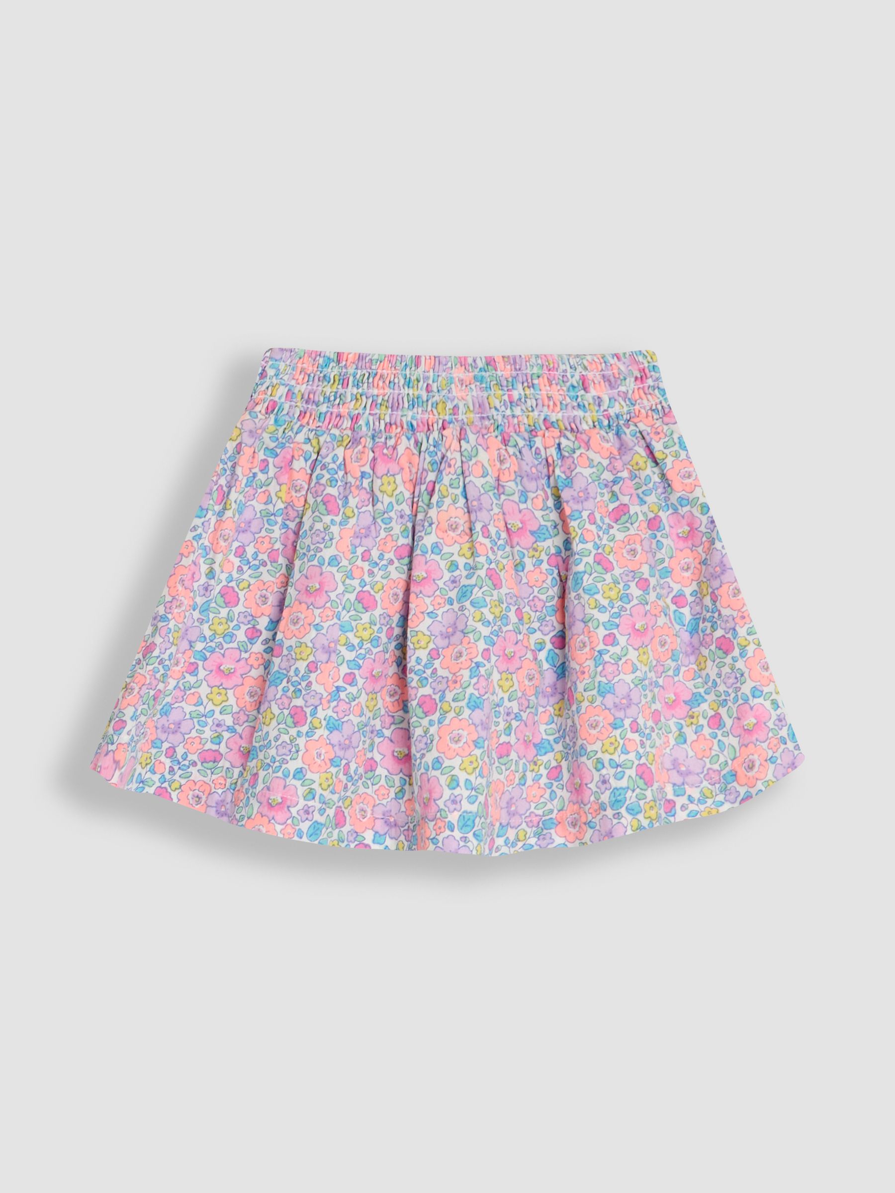 Coral Pink Floral 2-Piece Double Frill Sleeve 100% Cotton T-Shirt & Skirt Set - Image 4 of 7