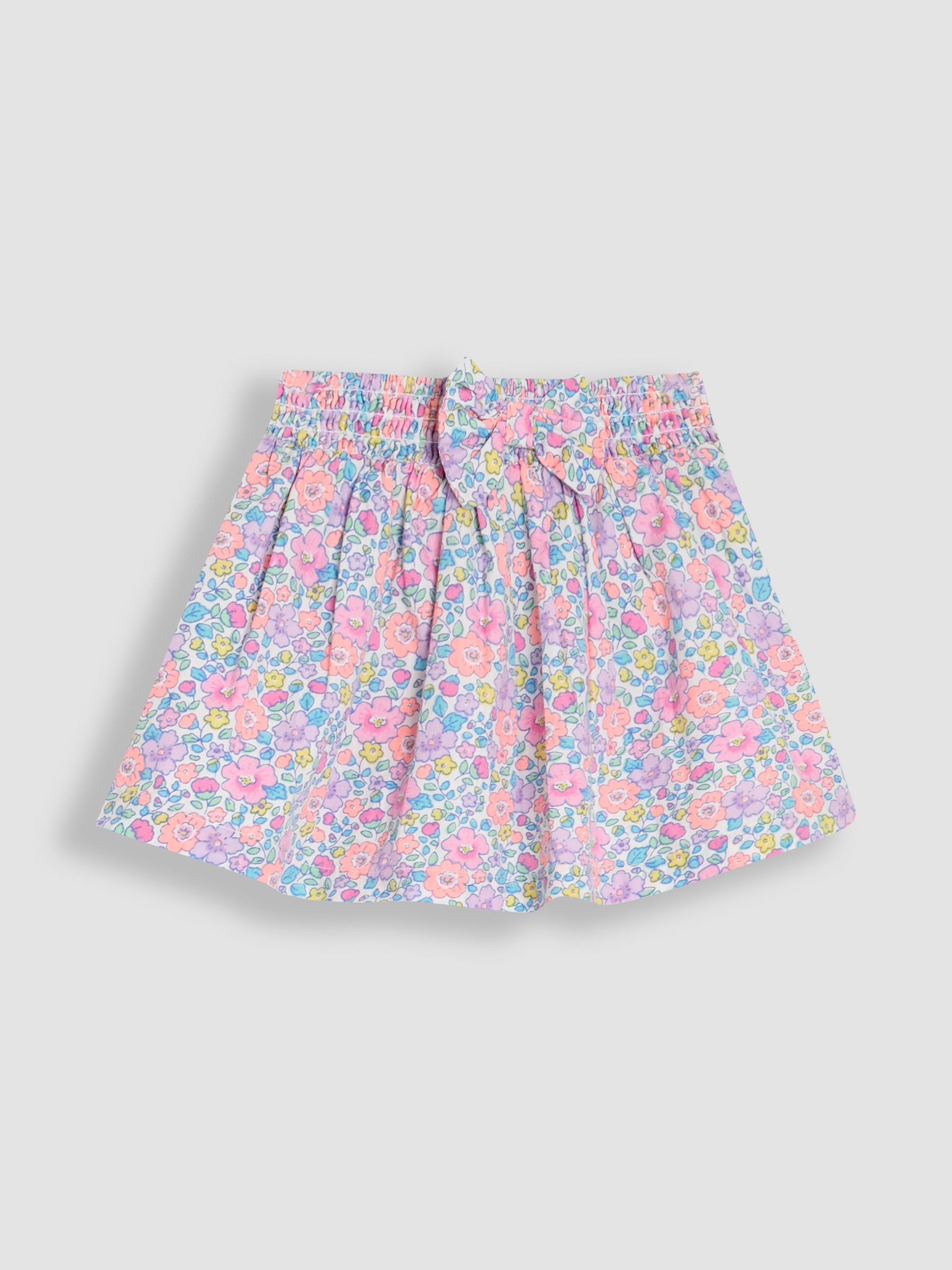 Coral Pink Floral 2-Piece Double Frill Sleeve 100% Cotton T-Shirt & Skirt Set - Image 5 of 7