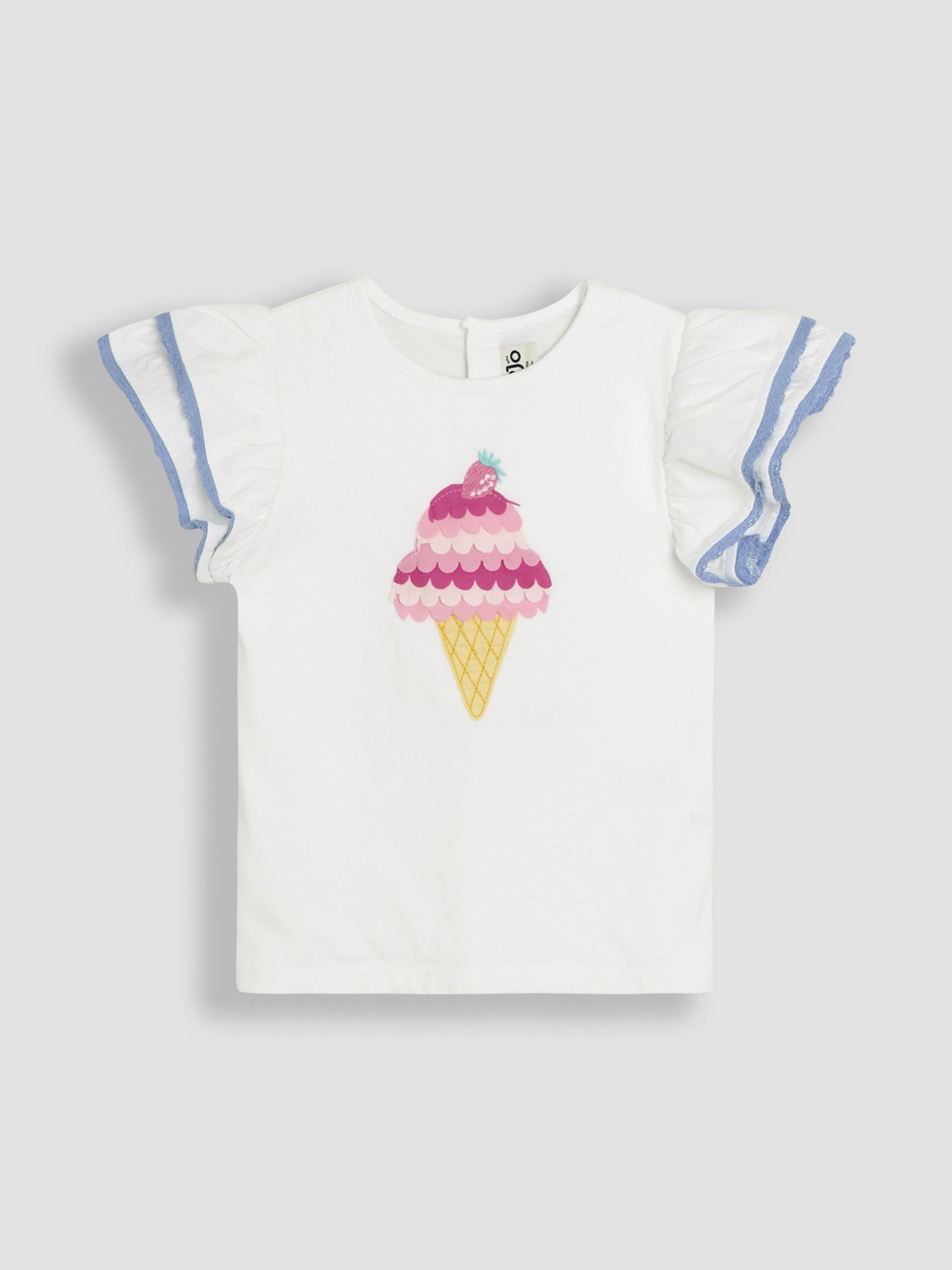 Blue Ice Cream 2-Piece Double Frill Sleeve 100% Cotton T-Shirt & Skirt Set - Image 2 of 5