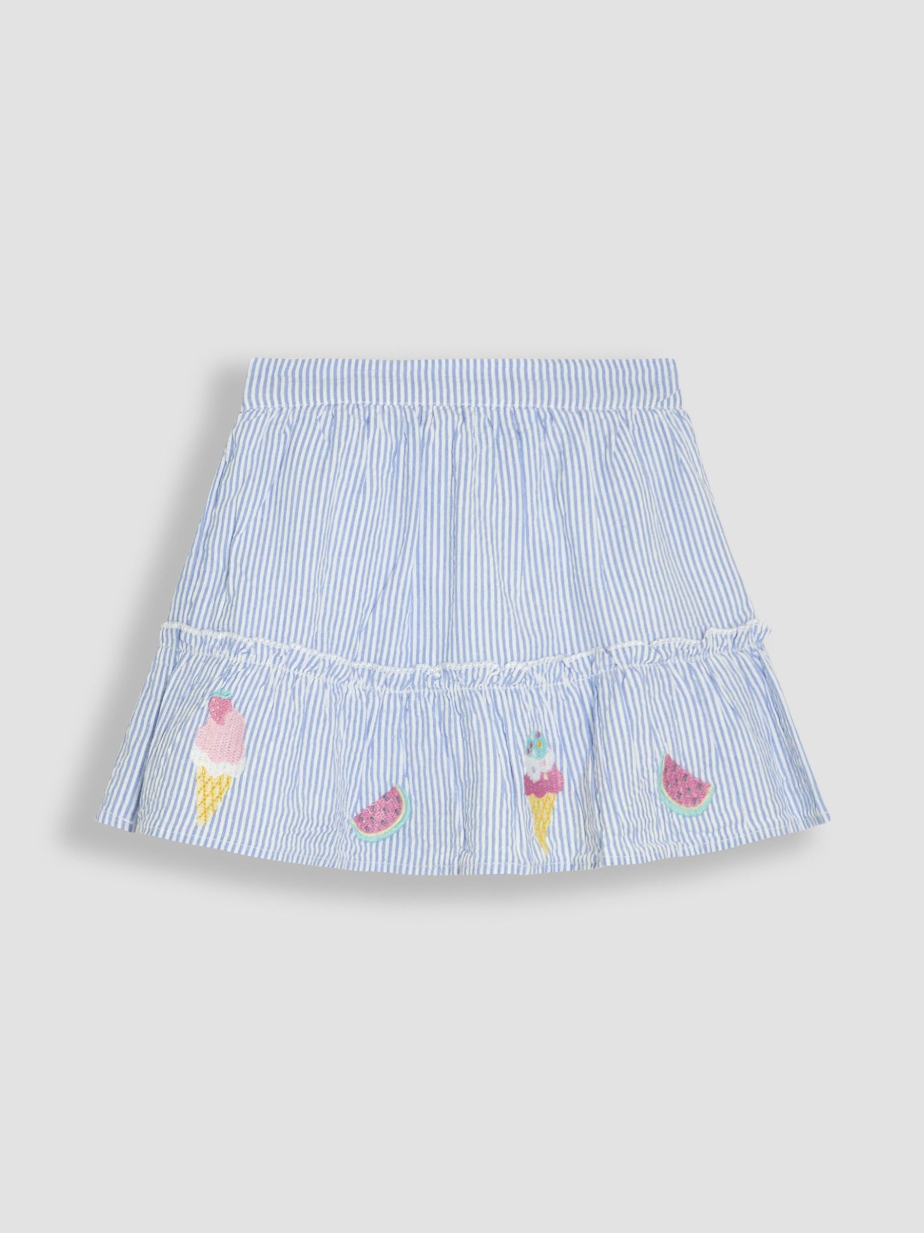 Blue Ice Cream 2-Piece Double Frill Sleeve 100% Cotton T-Shirt & Skirt Set - Image 3 of 5
